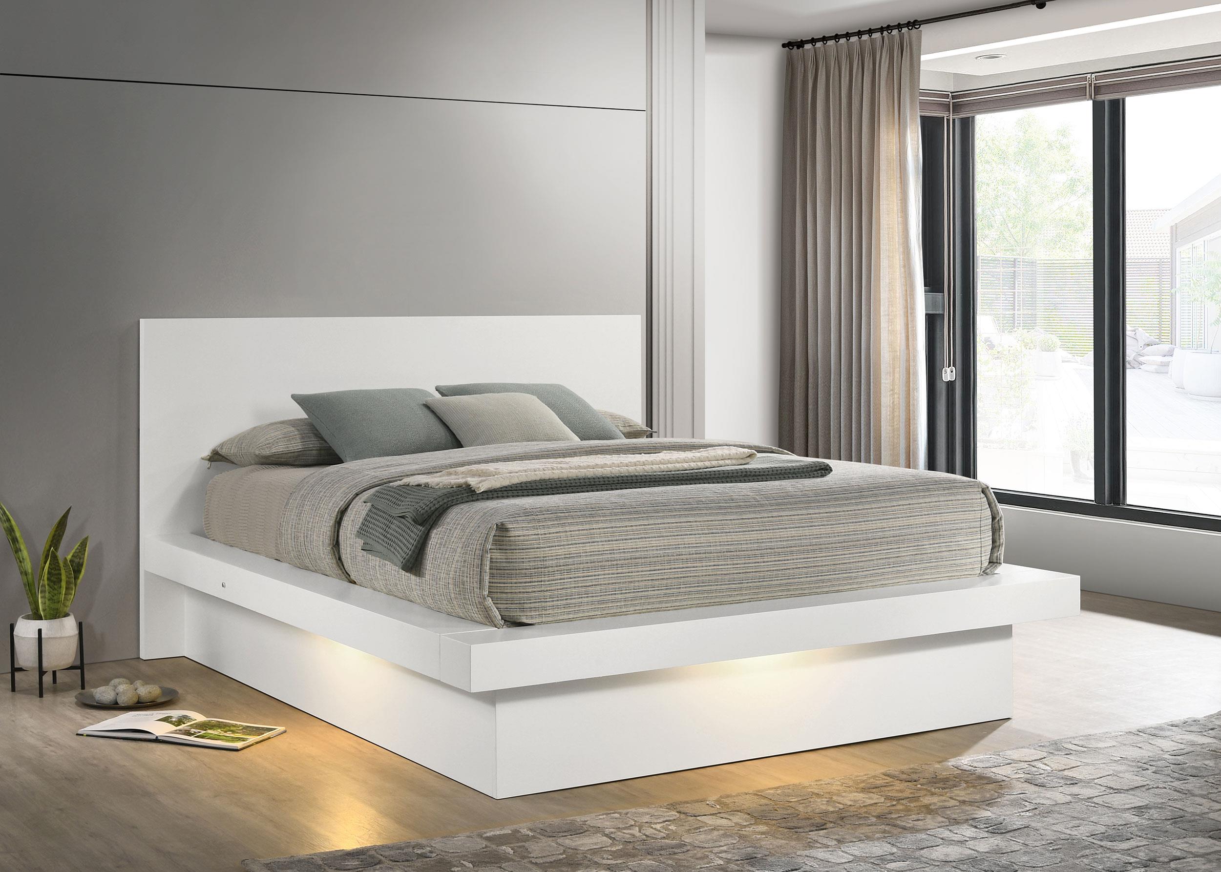 Jessica California King, E.king, & Queen Bed with Storage Headboard Cappuccino - Ideal Furniture (Fresno,CA) 