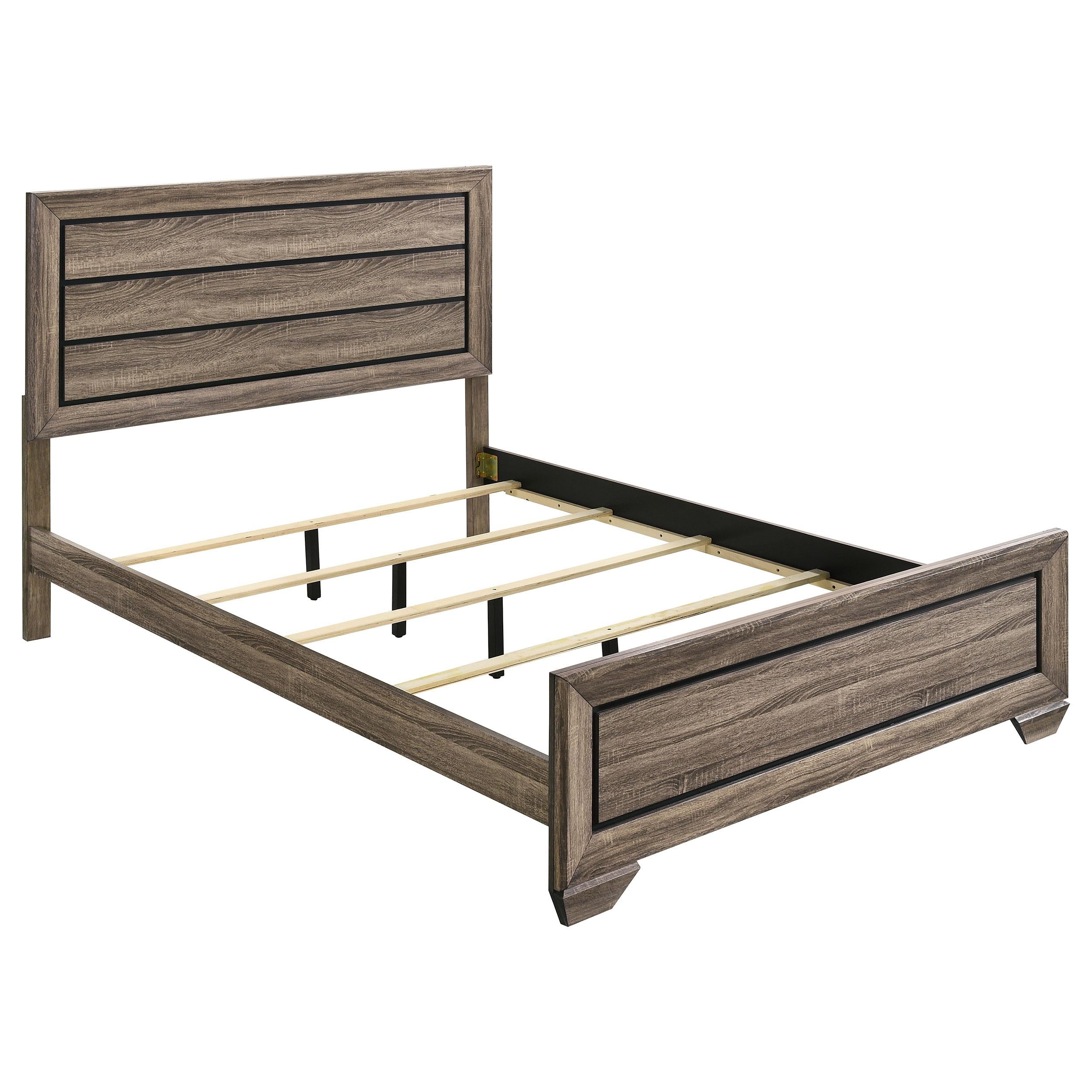 Kauffman California King, E.king, & Queen Panel Bed Washed Taupe - Ideal Furniture (Fresno,CA) 