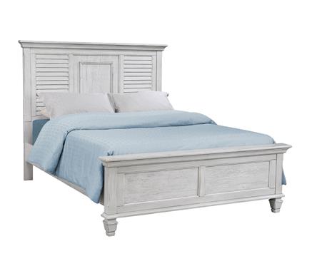 Franco Eastern King & Queen Panel Bed Antique White & Oak - Ideal Furniture (Fresno,CA) 