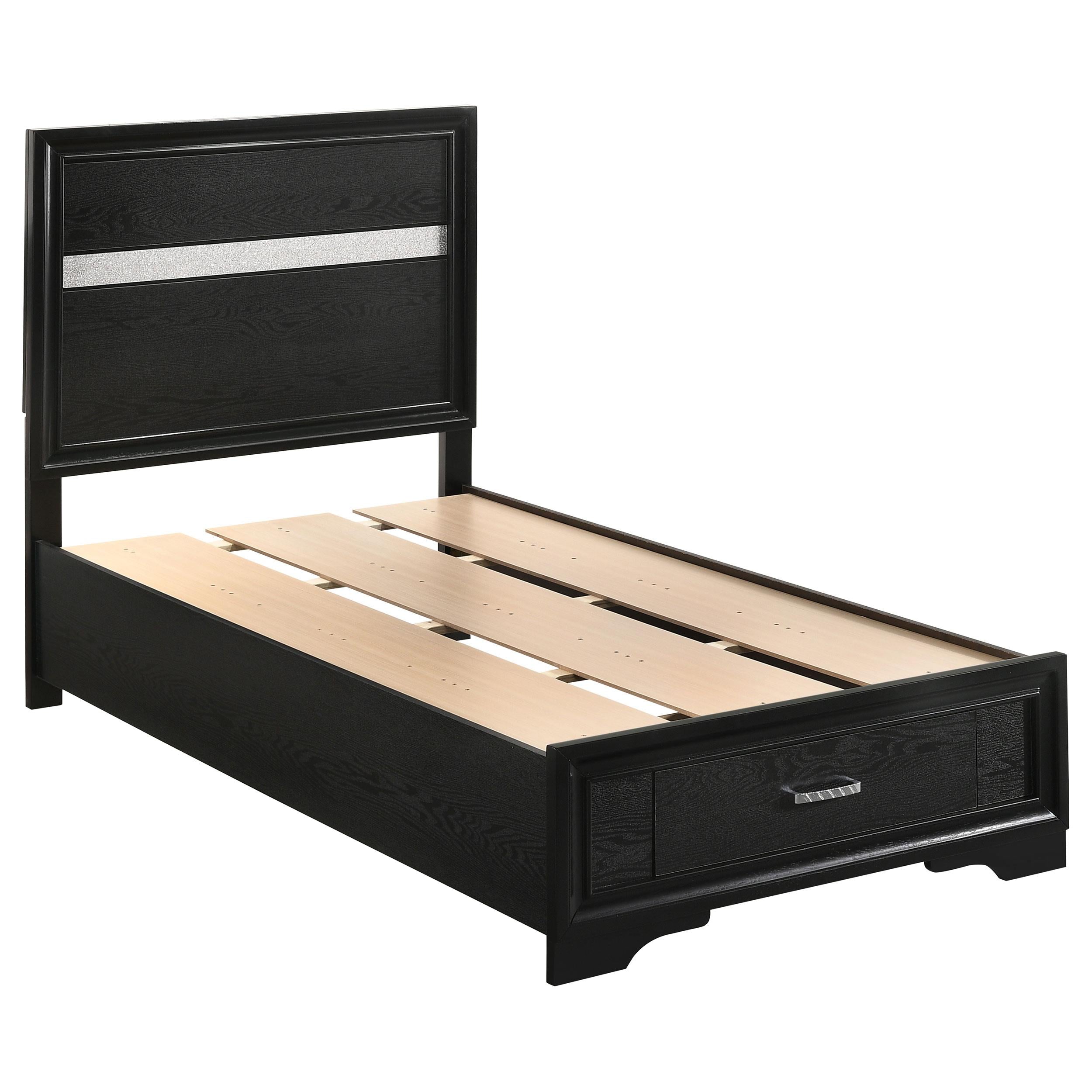 Miranda Full & Twin Storage Bed Black - Ideal Furniture (Fresno,CA) 