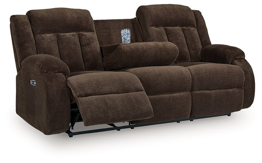 Observation Power Reclining Sofa with Drop Down Table - Ideal Furniture (Fresno,CA) 