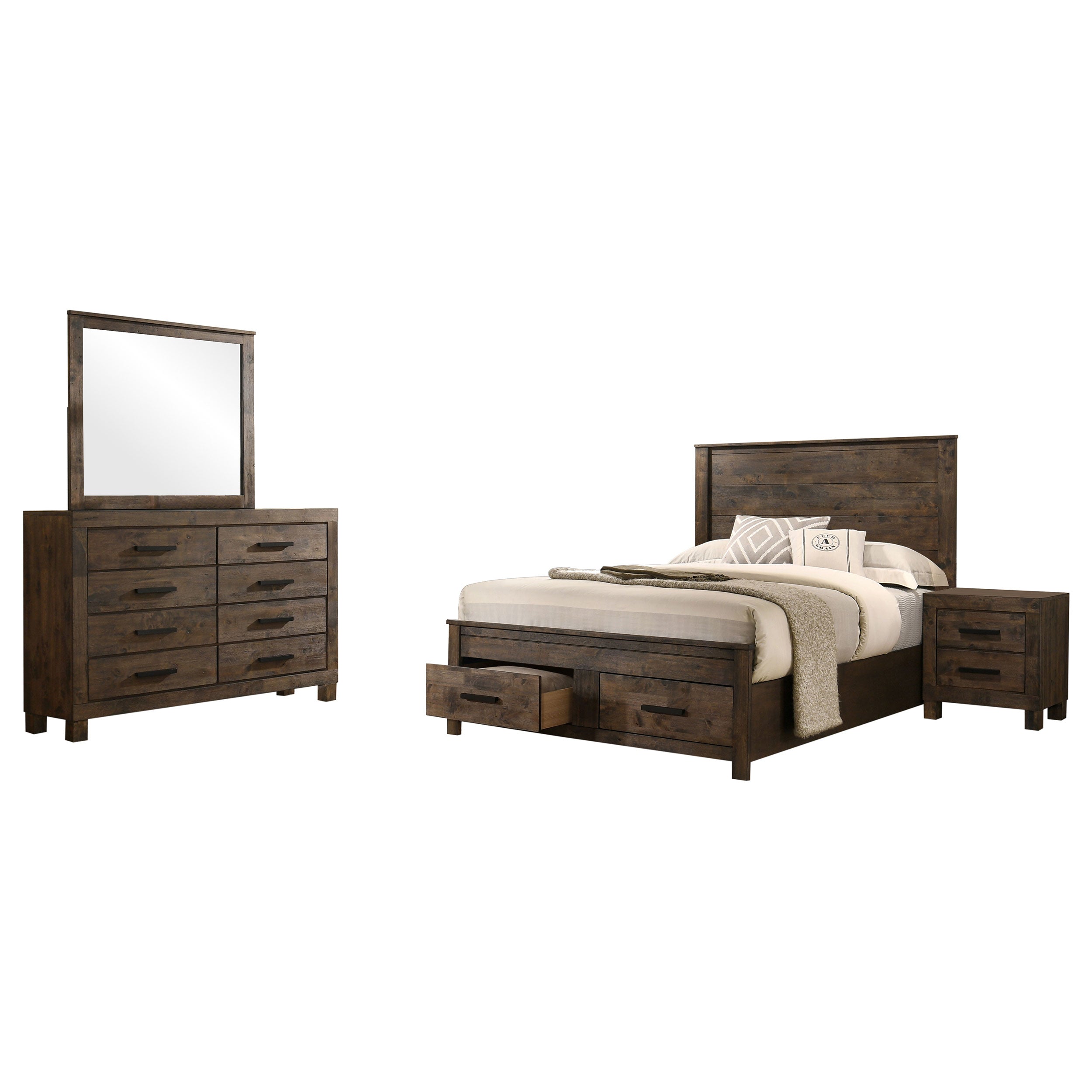 Woodmont 4 & 5 Piece E.King, Queen, & Cal;.King Bedroom Sets - Ideal Furniture (Fresno,CA) 