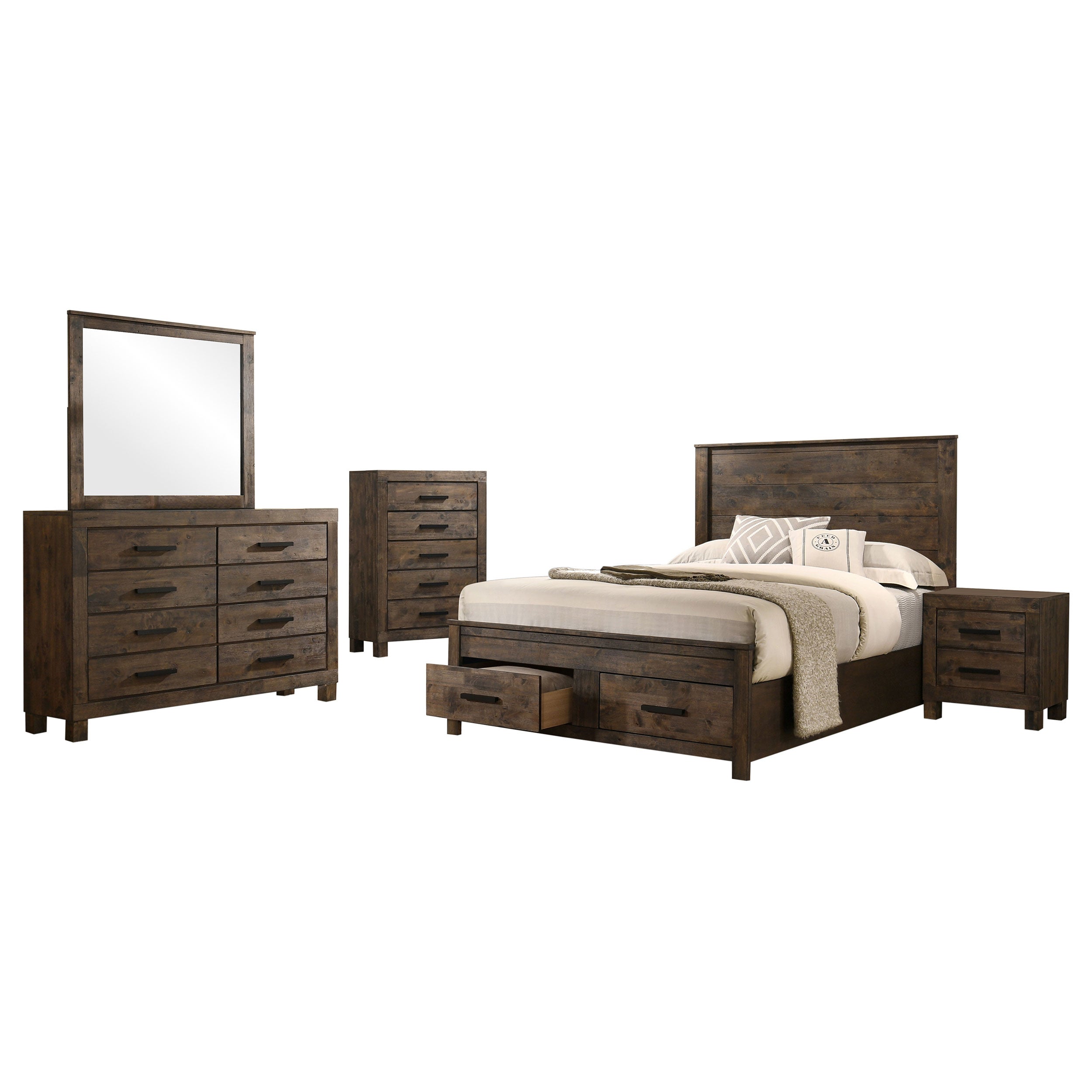 Woodmont 4 & 5 Piece E.King, Queen, & Cal;.King Bedroom Sets - Ideal Furniture (Fresno,CA) 