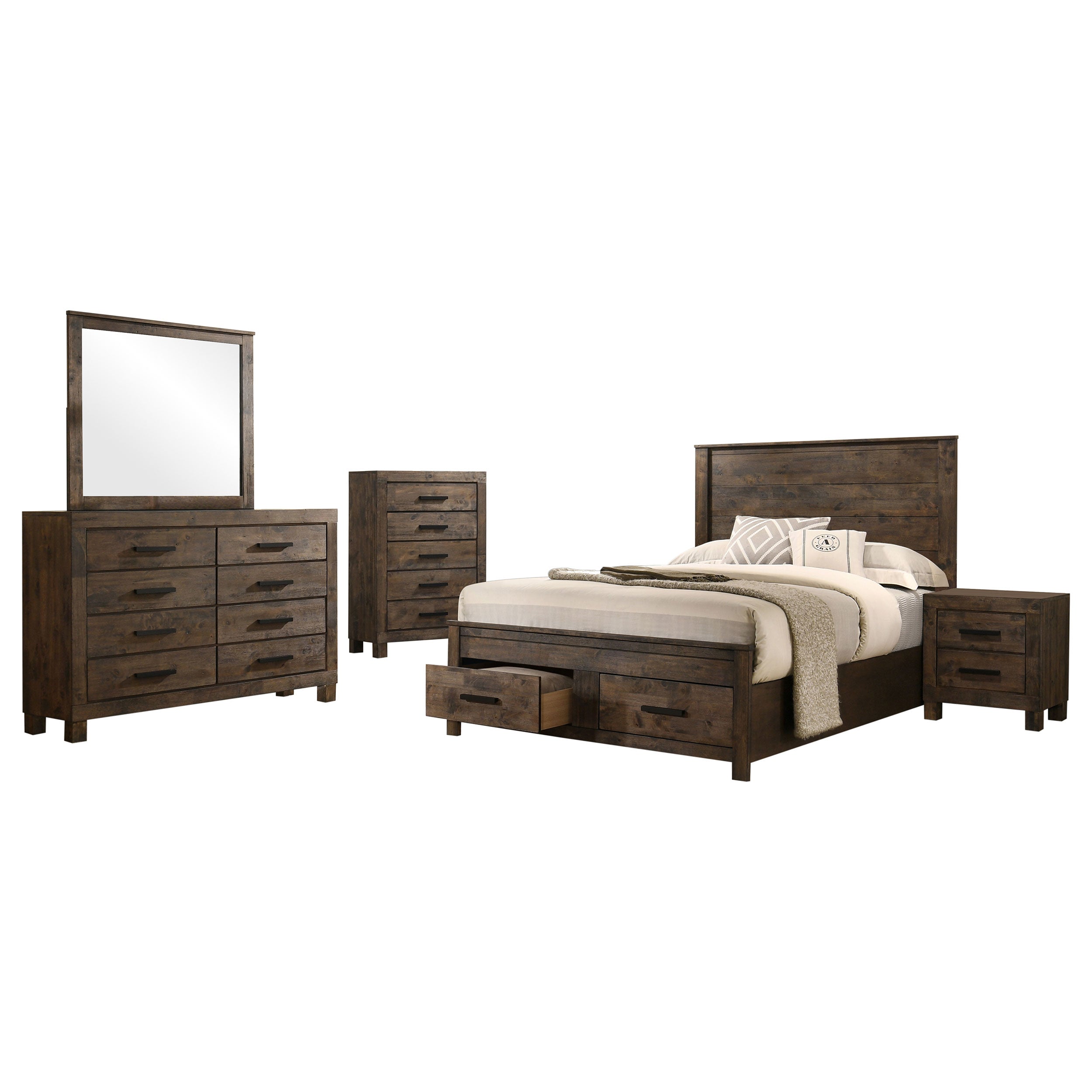 Woodmont 4 & 5 Piece E.King, Queen, & Cal;.King Bedroom Sets - Ideal Furniture (Fresno,CA) 