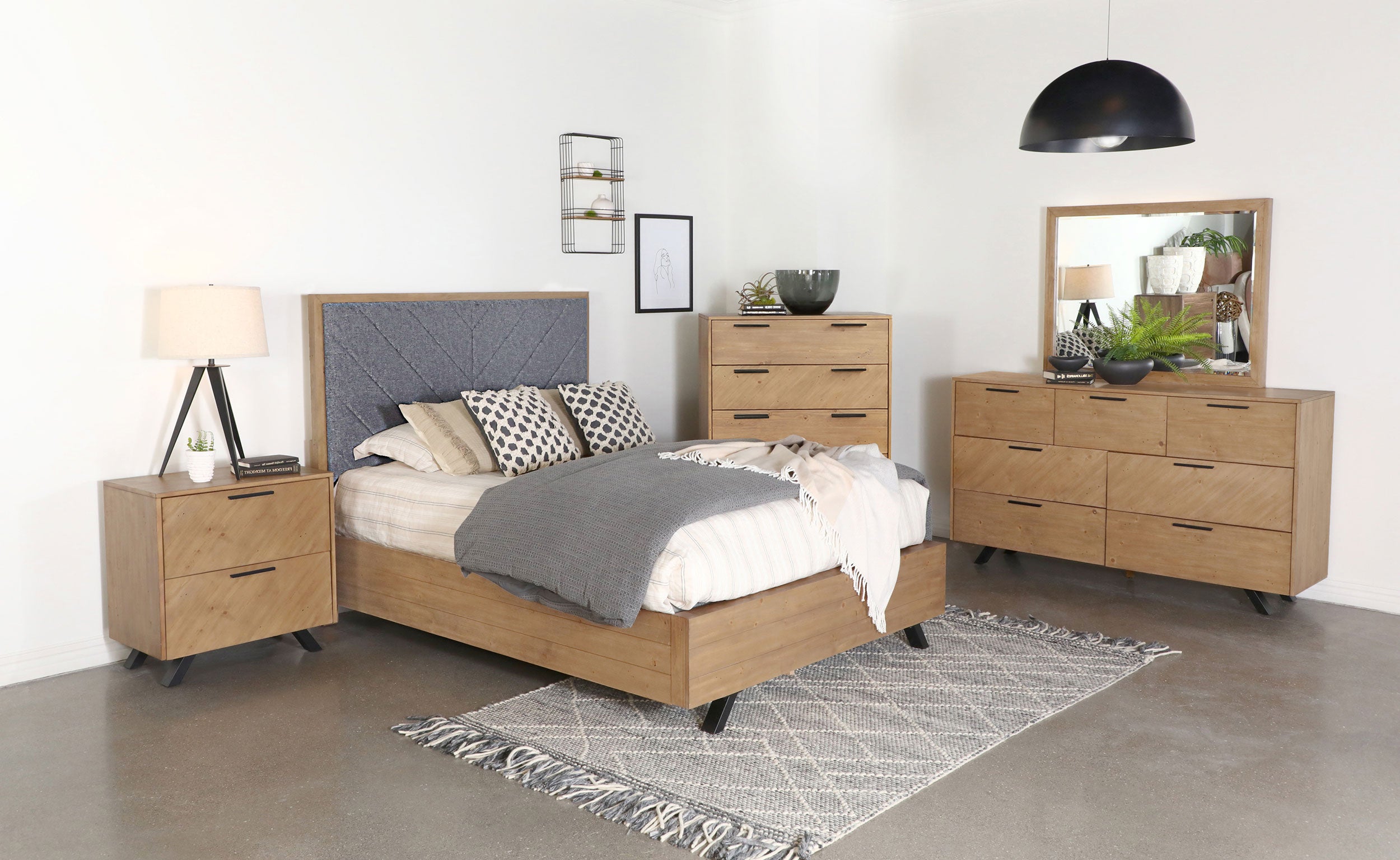 Taylor Bedroom Set Light Honey Brown and Grey - Ideal Furniture (Fresno,CA) 