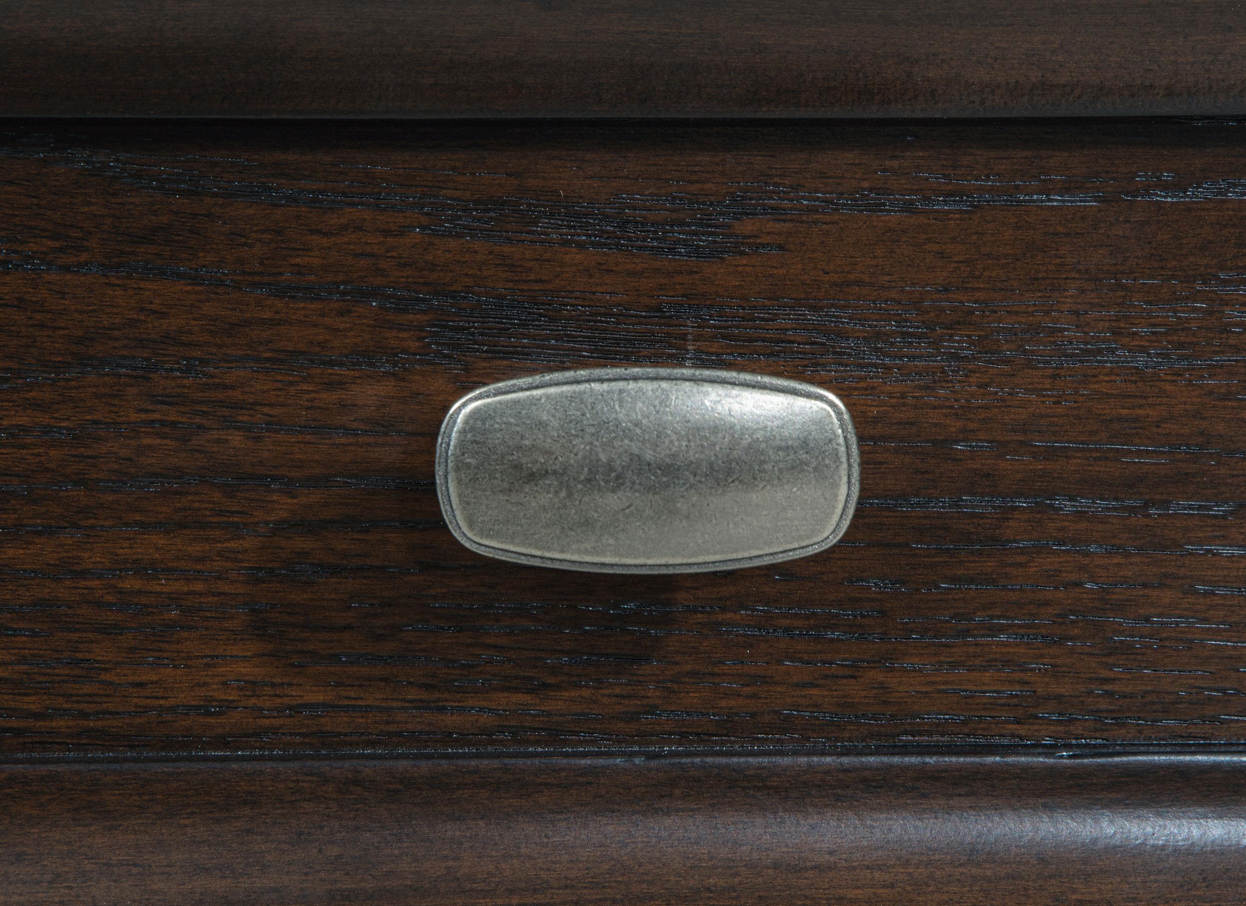 Andover 6-drawer Tempered Glass Door Chest Dark Oak - Ideal Furniture (Fresno,CA) 