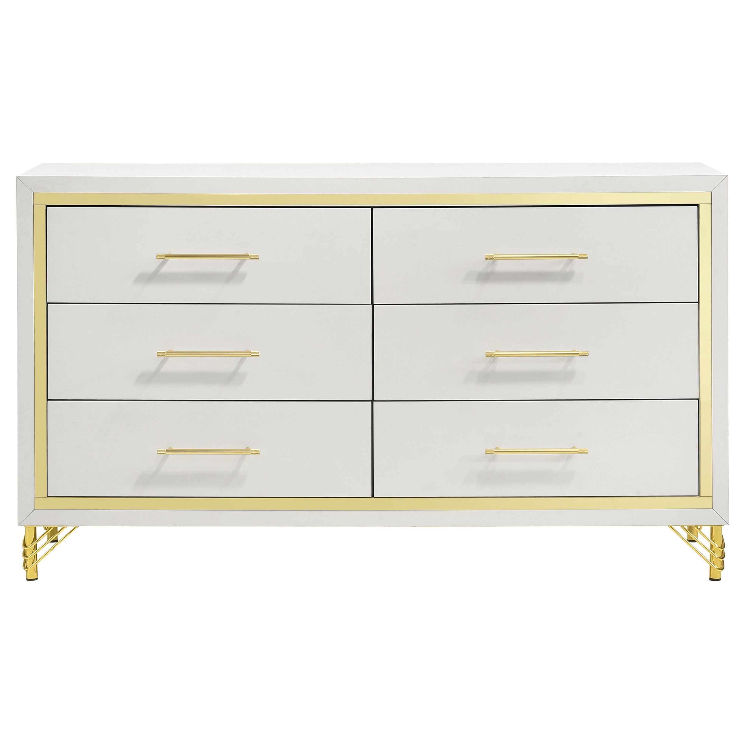 Lucia 4 & 5 Piece Bedroom Set King & Queen Beige & Grey - Ideal Furniture (Fresno,CA) 