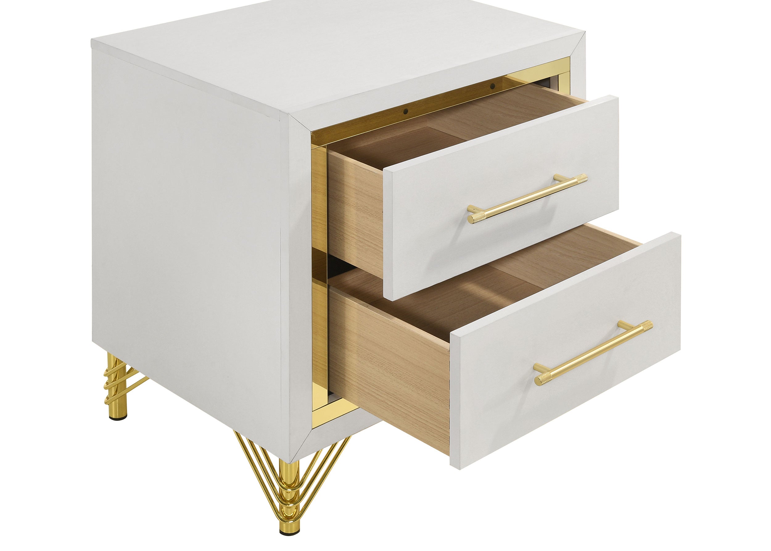 Lucia 4 & 5 Piece Bedroom Set King & Queen Beige & Grey - Ideal Furniture (Fresno,CA) 