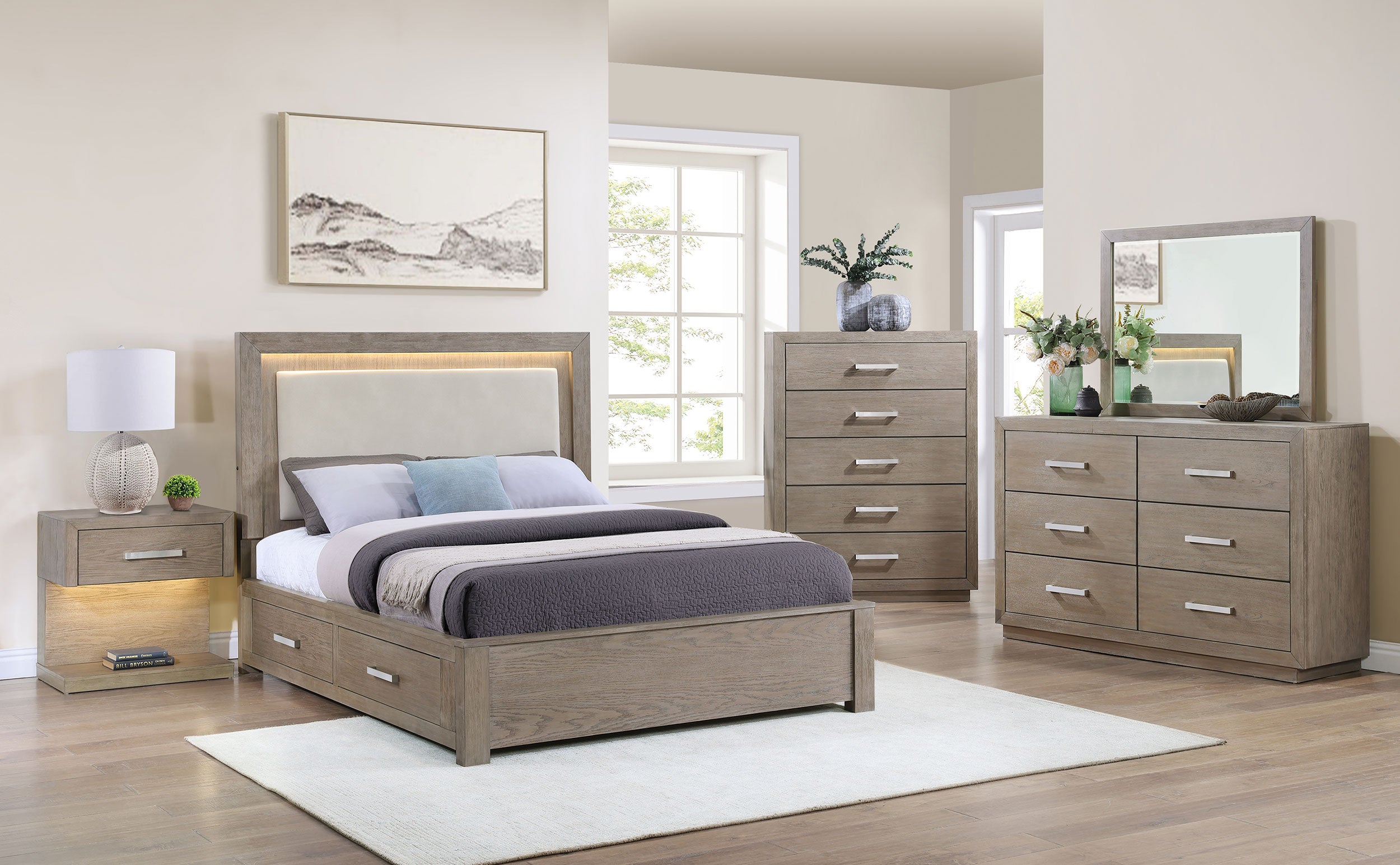 Kenora 4 & 5 Piece Bedroom Set E.King, Queen, & Cal.king - Ideal Furniture (Fresno,CA) 
