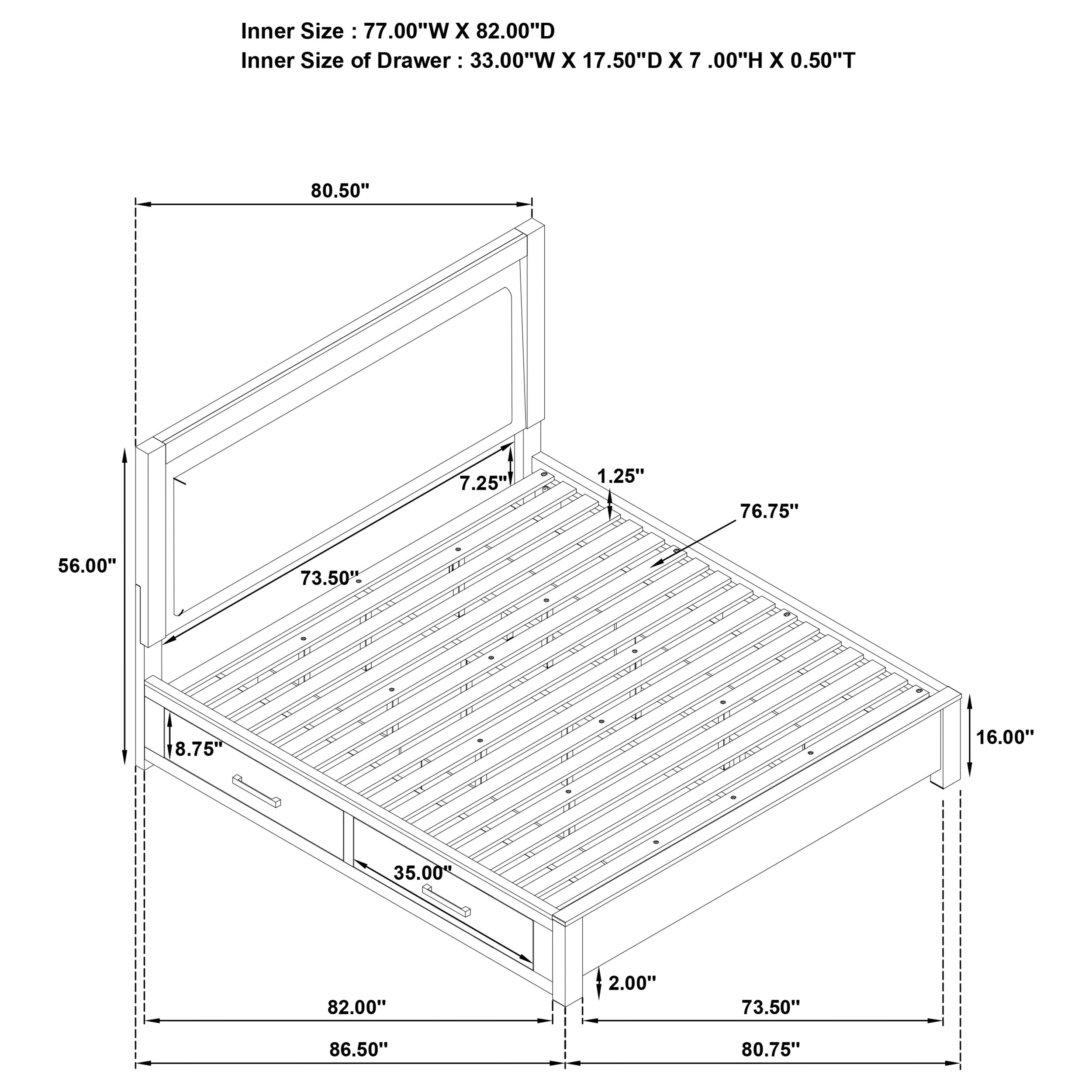 Kenora California King, E.king, & Queen Bed - Ideal Furniture (Fresno,CA) 