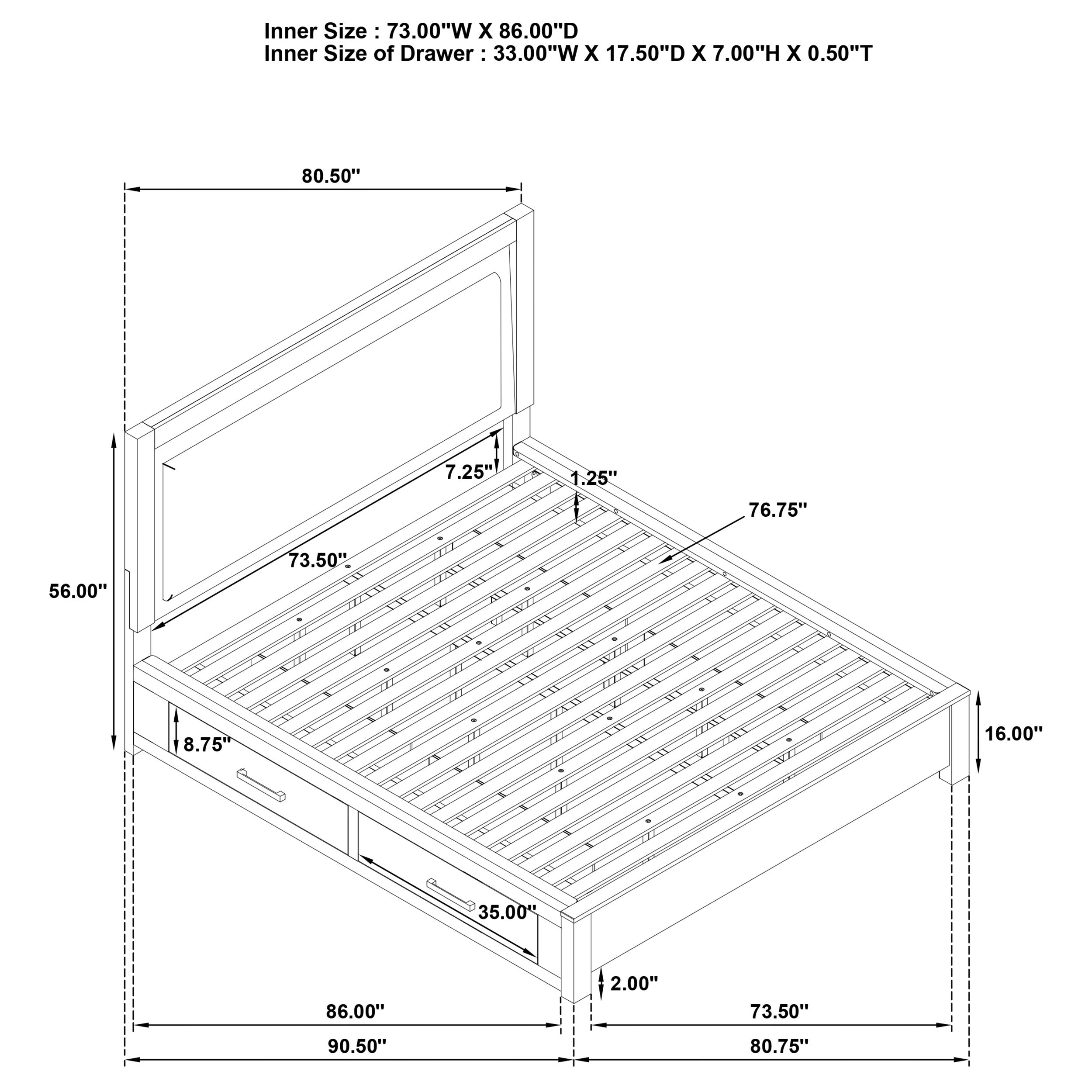 Kenora California King, E.king, & Queen Bed - Ideal Furniture (Fresno,CA) 