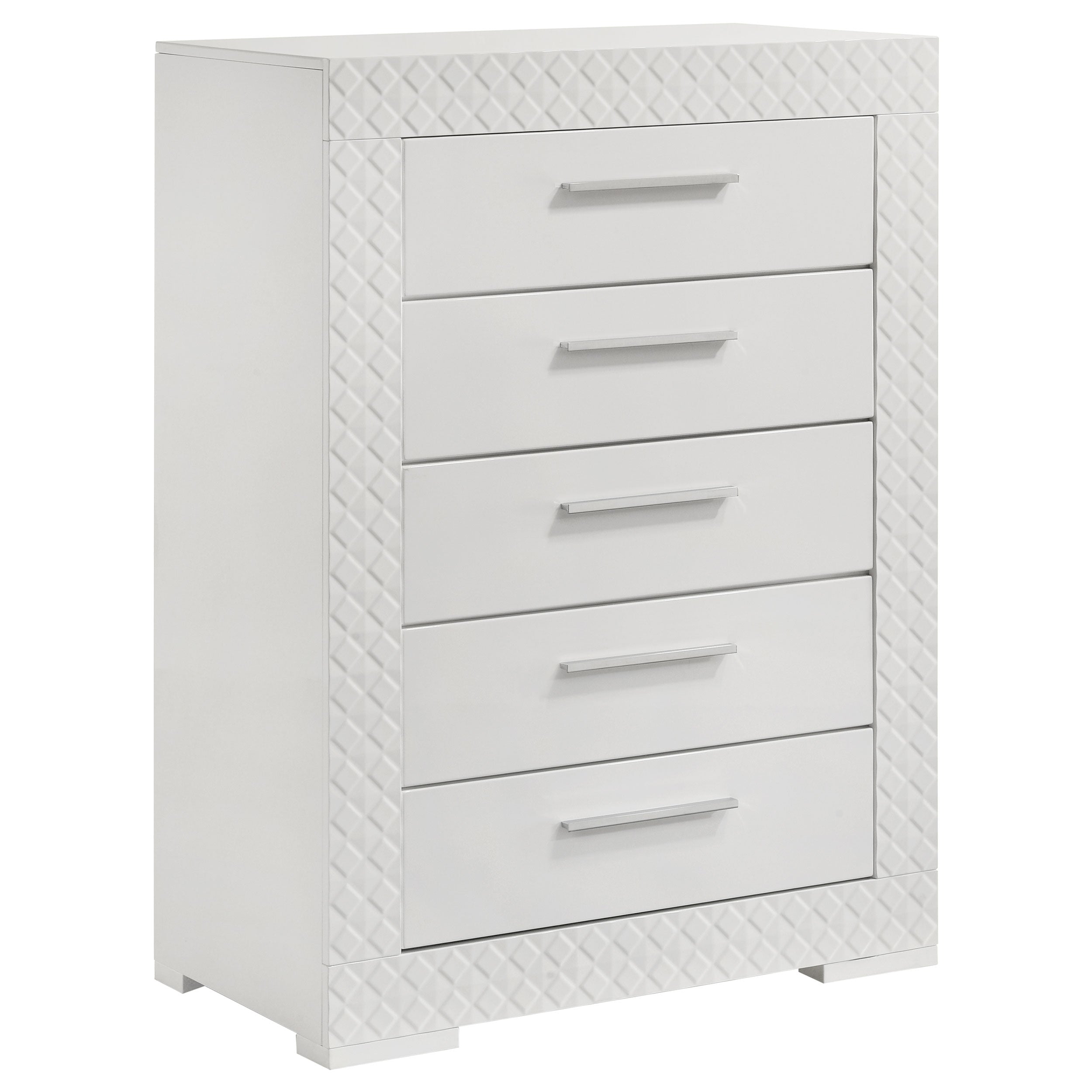 Ives 4 & 5 Piece Bedroom Set E.king & Queen White & Grey - Ideal Furniture (Fresno,CA) 