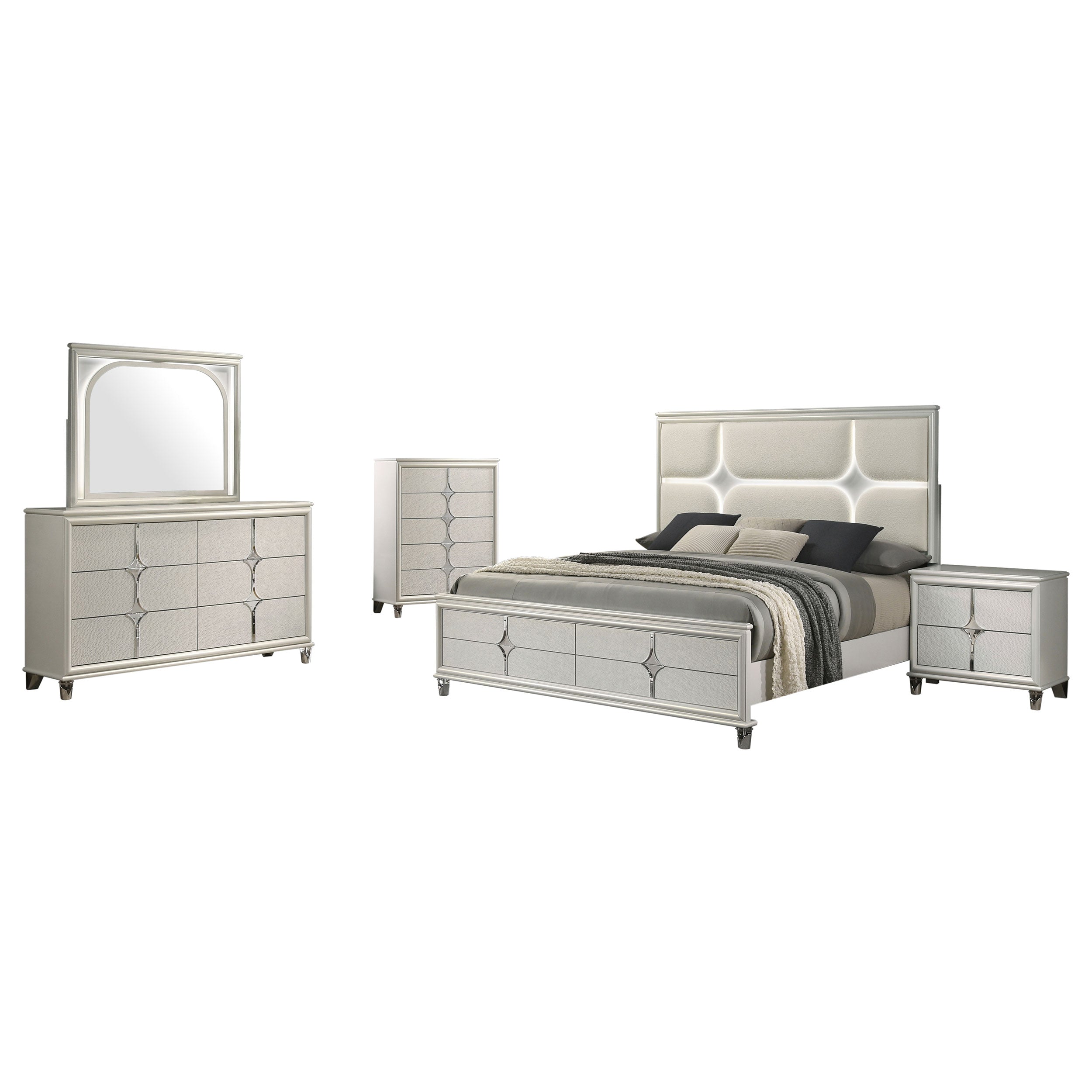 Olivia 4 & 5 Piece Bedroom Set E.King, Queen, & Cal.King - Ideal Furniture (Fresno,CA) 