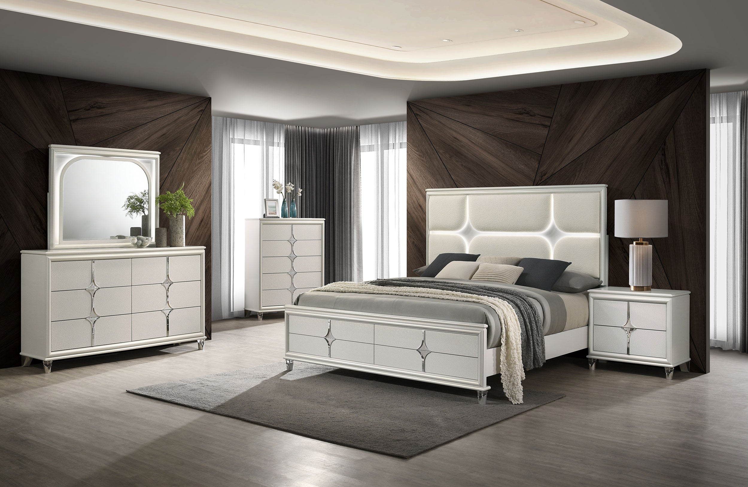 Olivia 4 & 5 Piece Bedroom Set E.King, Queen, & Cal.King - Ideal Furniture (Fresno,CA) 