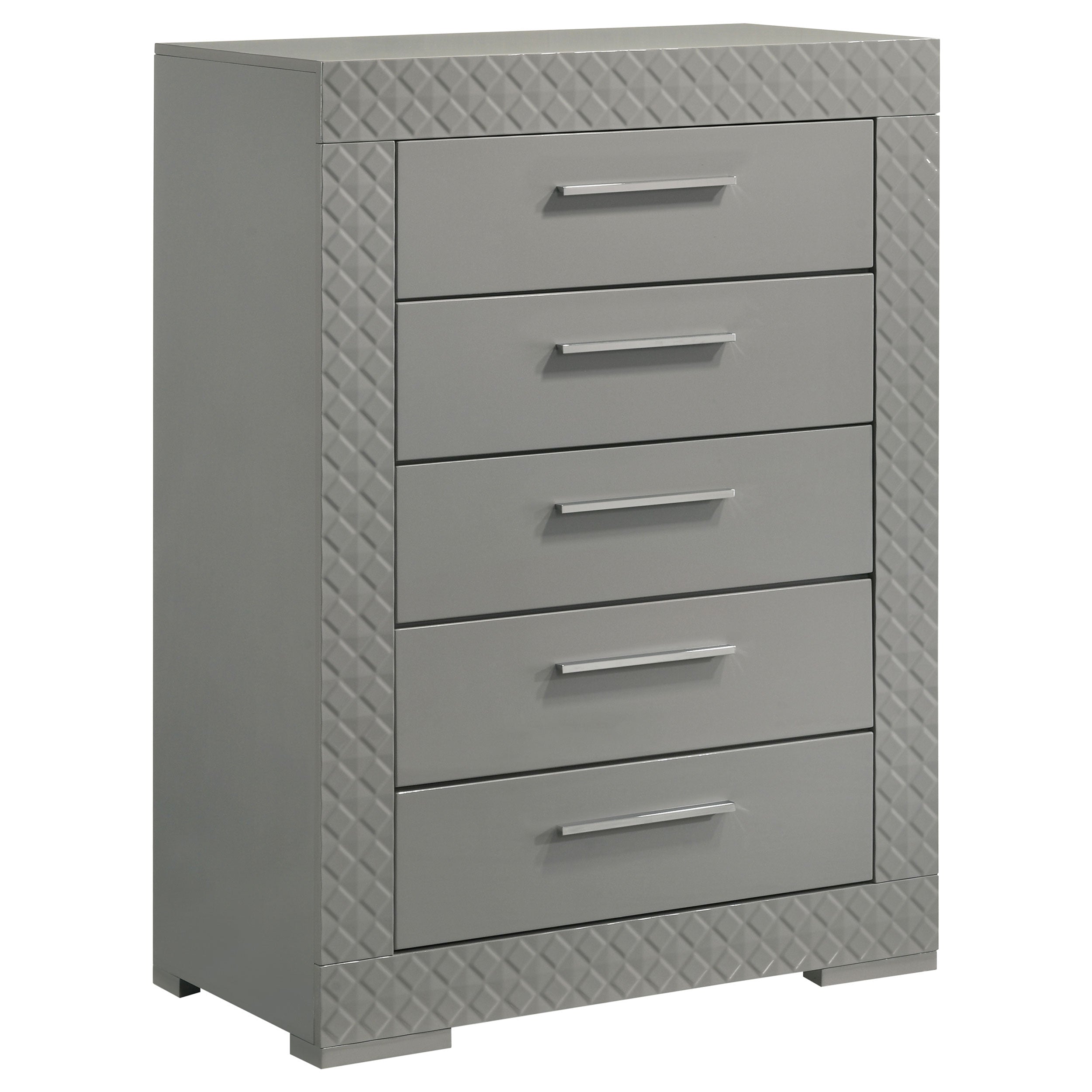 Ives 4 & 5 Piece Bedroom Set E.king & Queen White & Grey - Ideal Furniture (Fresno,CA) 