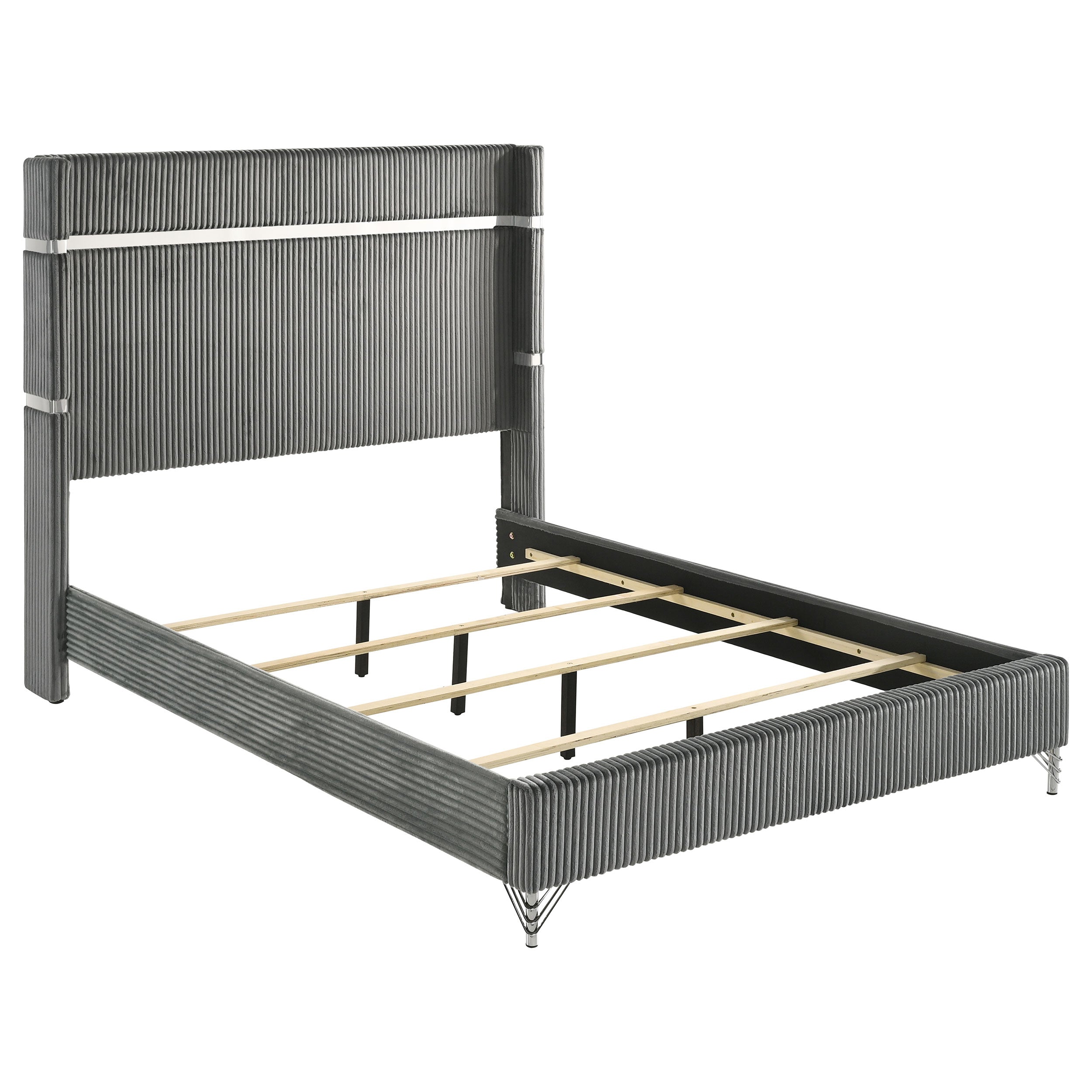 Lucia 4 & 5 Piece Bedroom Set King & Queen Beige & Grey - Ideal Furniture (Fresno,CA) 