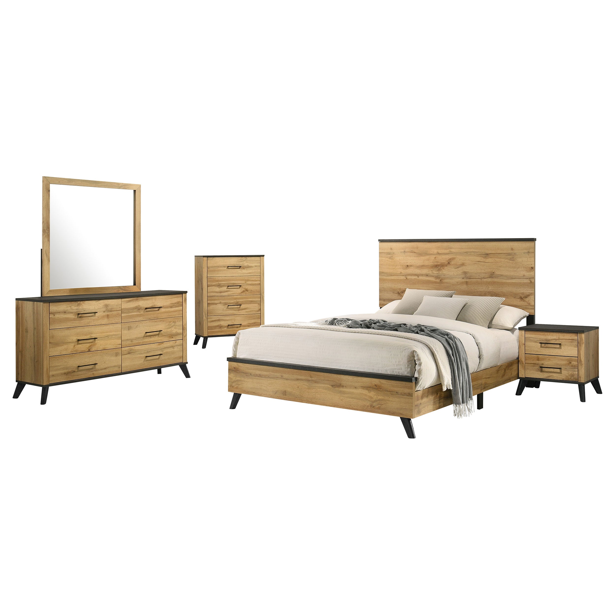 Kaywood 4 & 5 Pc Bedroom Set Full, E.King, Queen & Twin - Ideal Furniture (Fresno,CA) 