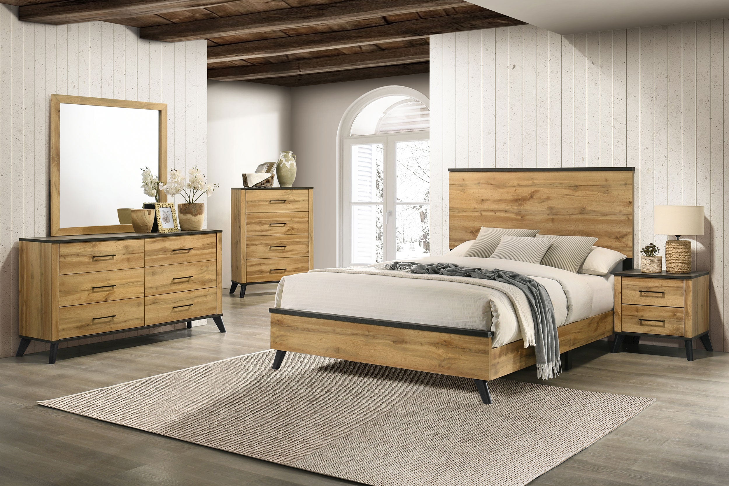 Kaywood 4 & 5 Pc Bedroom Set Full, E.King, Queen & Twin - Ideal Furniture (Fresno,CA) 