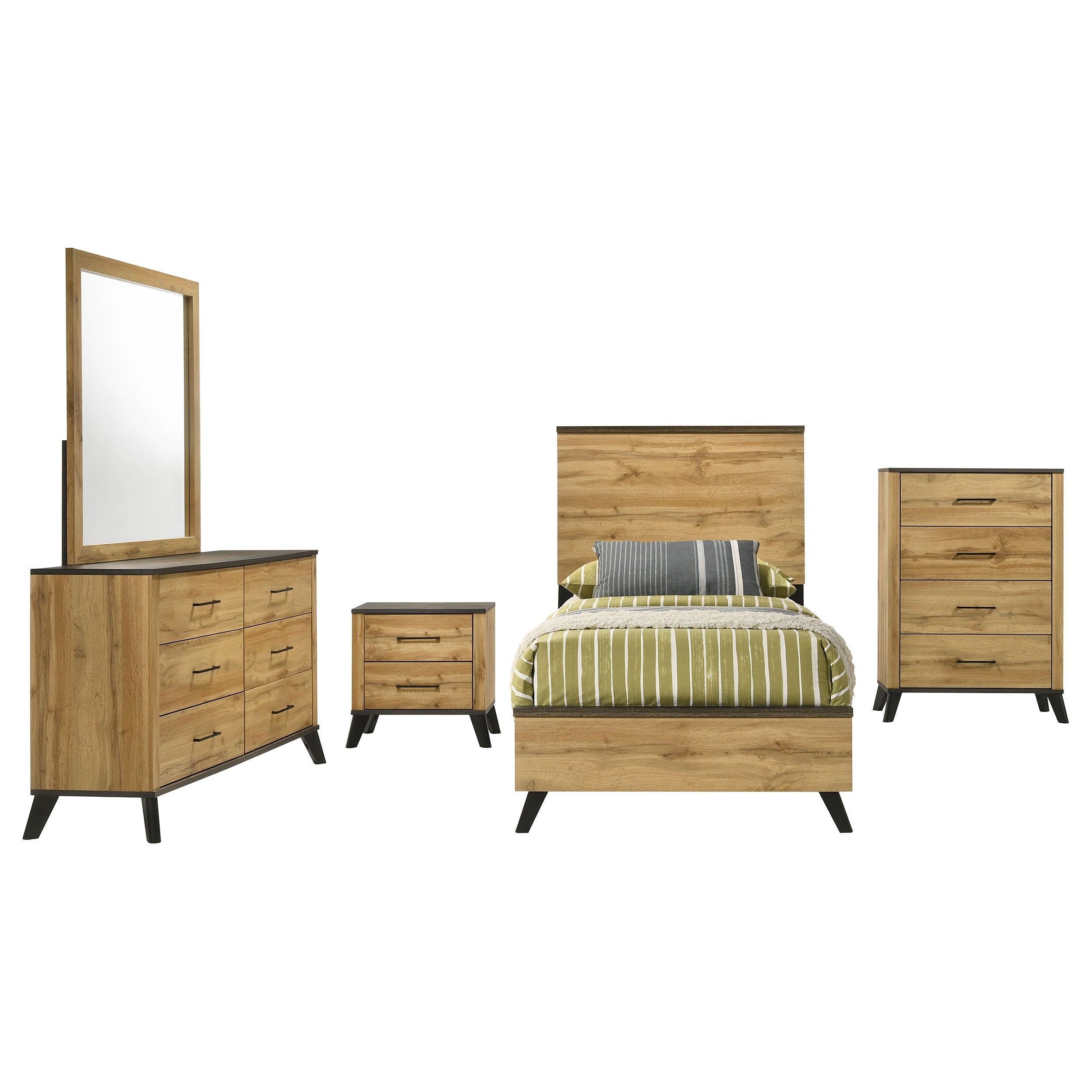 Kaywood 4 & 5 Pc Bedroom Set Full, E.King, Queen & Twin - Ideal Furniture (Fresno,CA) 