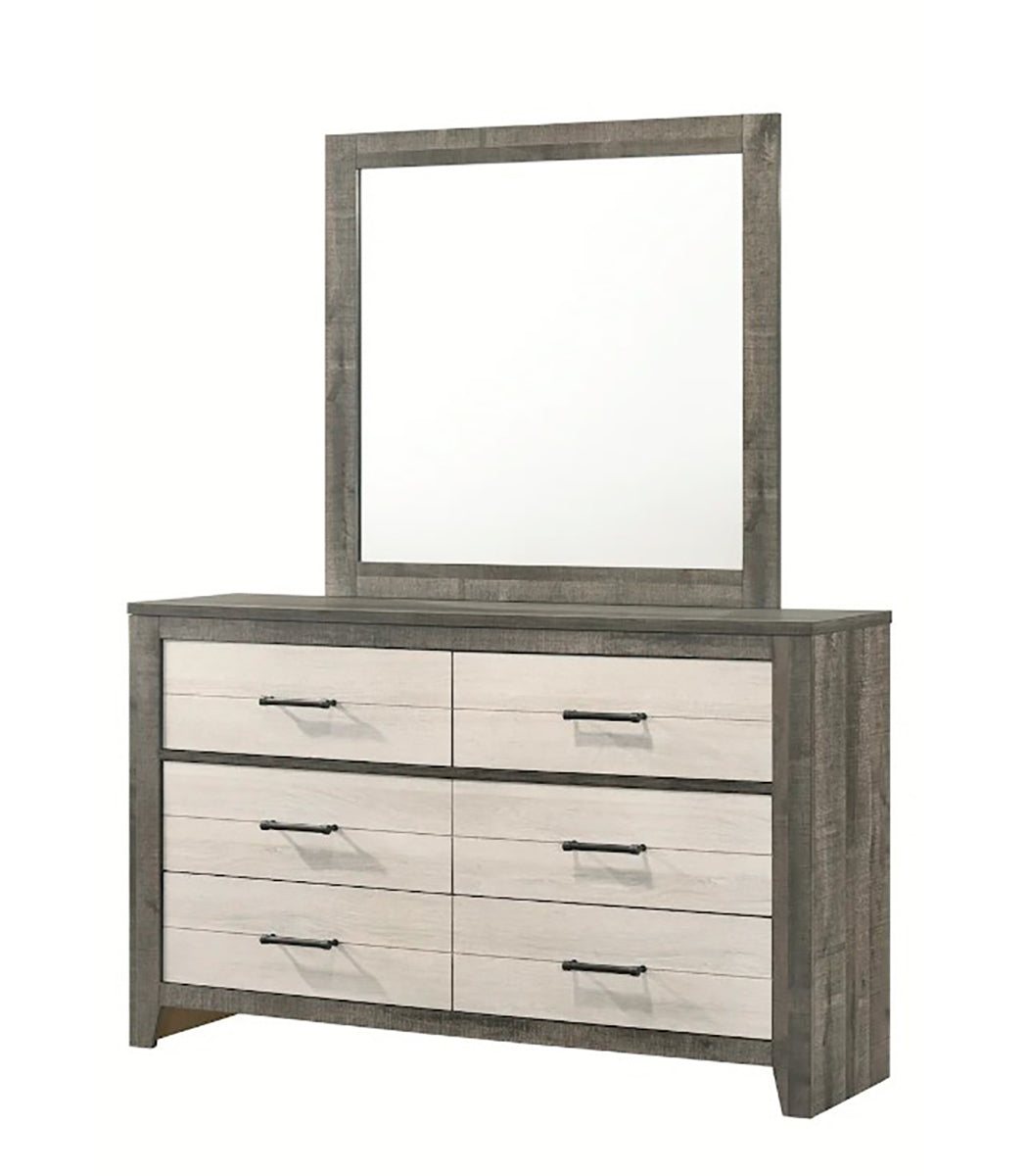 Crown Mark Furniture Rhett 6 Drawer Dresser in Gray - Ideal Furniture (Fresno,CA) 