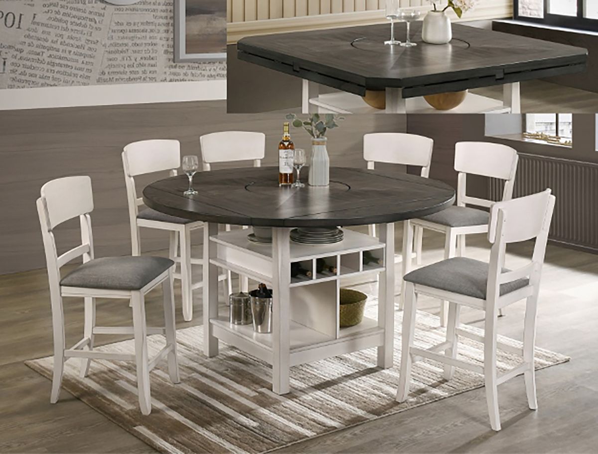 Crown Mark Furniture Conner Counter Height Chair in White (Set of 2) - Ideal Furniture (Fresno,CA) 