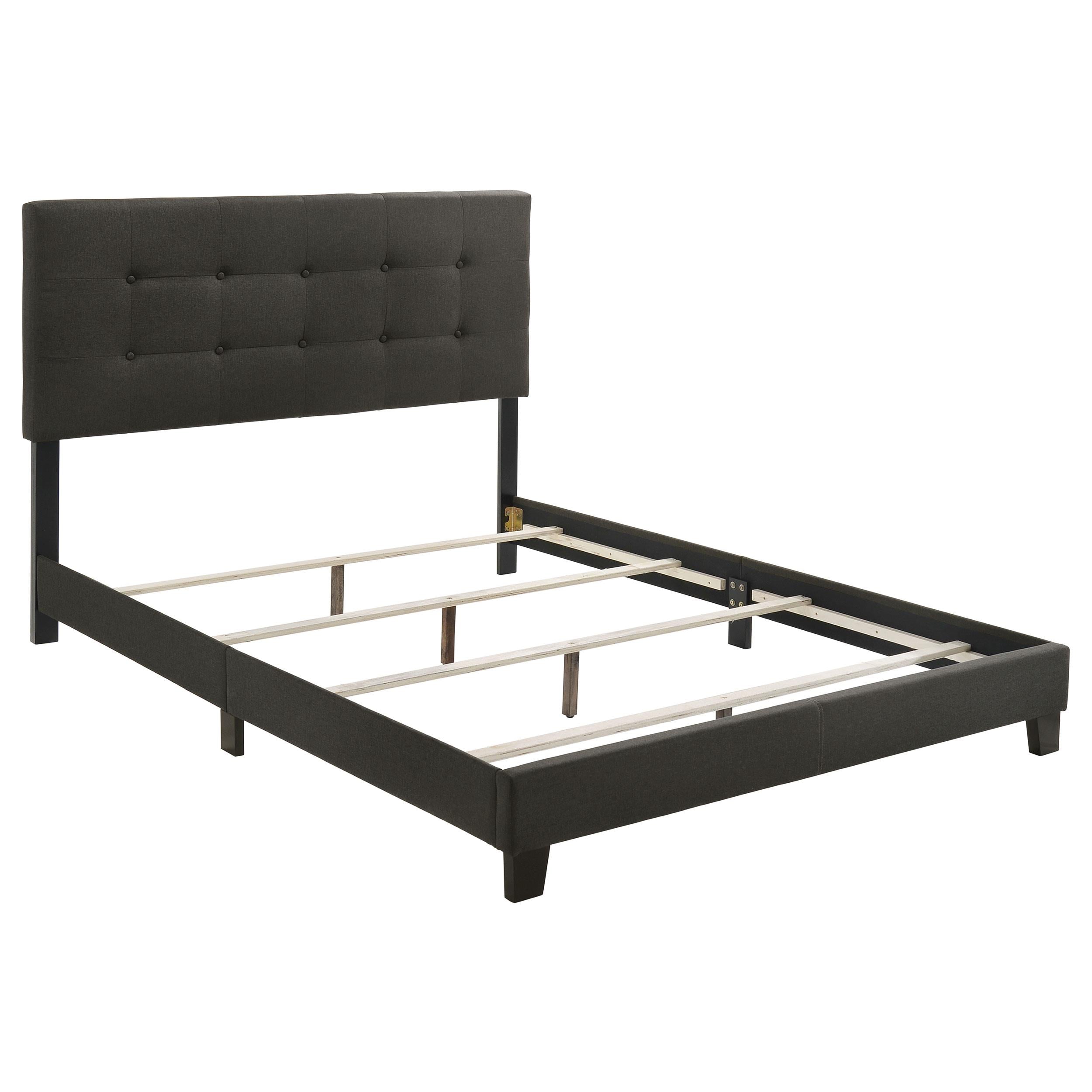 Mapes Tufted Upholstered Eastern King, Queen, Twin & Full Bed Charcoal & Grey