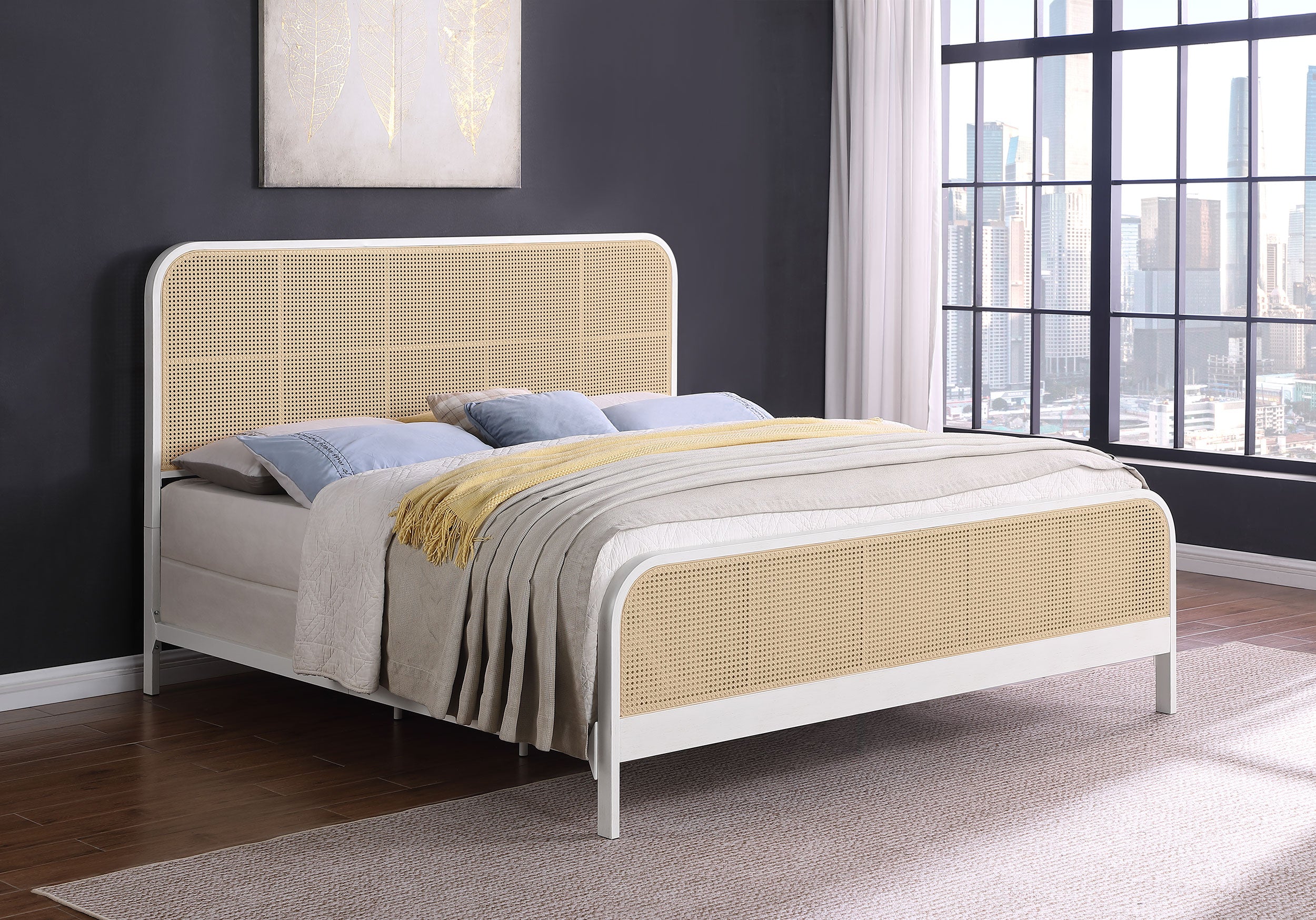 Lanewood Eastern King & Queen Bed Black & White - Ideal Furniture (Fresno,CA) 