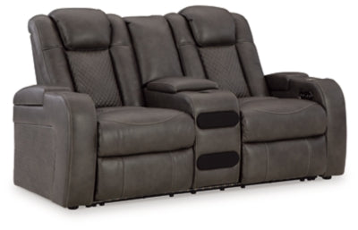 Fyne-Dyme Power Reclining Loveseat with Console - Ideal Furniture (Fresno,CA) 