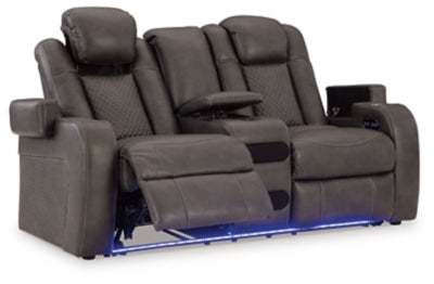 Fyne-Dyme Power Reclining Loveseat with Console - Ideal Furniture (Fresno,CA) 