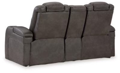 Fyne-Dyme Power Reclining Loveseat with Console - Ideal Furniture (Fresno,CA) 