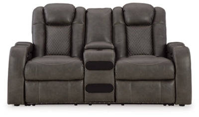 Fyne-Dyme Power Reclining Loveseat with Console - Ideal Furniture (Fresno,CA) 