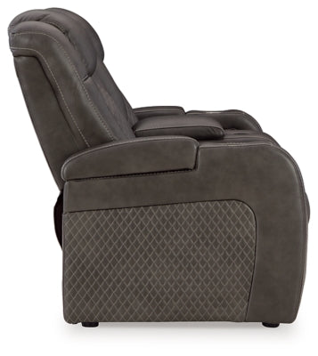 Fyne-Dyme Power Reclining Loveseat with Console - Ideal Furniture (Fresno,CA) 