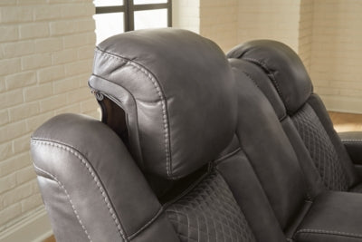 Fyne-Dyme Power Reclining Loveseat with Console - Ideal Furniture (Fresno,CA) 