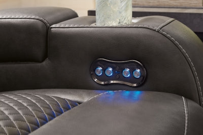 Fyne-Dyme Power Reclining Loveseat with Console - Ideal Furniture (Fresno,CA) 