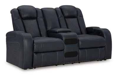 Fyne-Dyme Power Reclining Loveseat with Console - Ideal Furniture (Fresno,CA) 