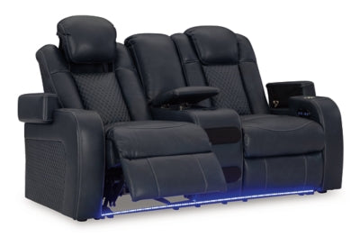 Fyne-Dyme Power Reclining Loveseat with Console - Ideal Furniture (Fresno,CA) 
