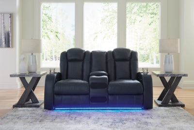 Fyne-Dyme Power Reclining Loveseat with Console - Ideal Furniture (Fresno,CA) 