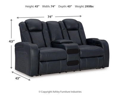 Fyne-Dyme Power Reclining Loveseat with Console - Ideal Furniture (Fresno,CA) 