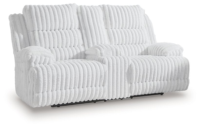 Rhines Falls Power Reclining Loveseat with Console - Ideal Furniture (Fresno,CA) 