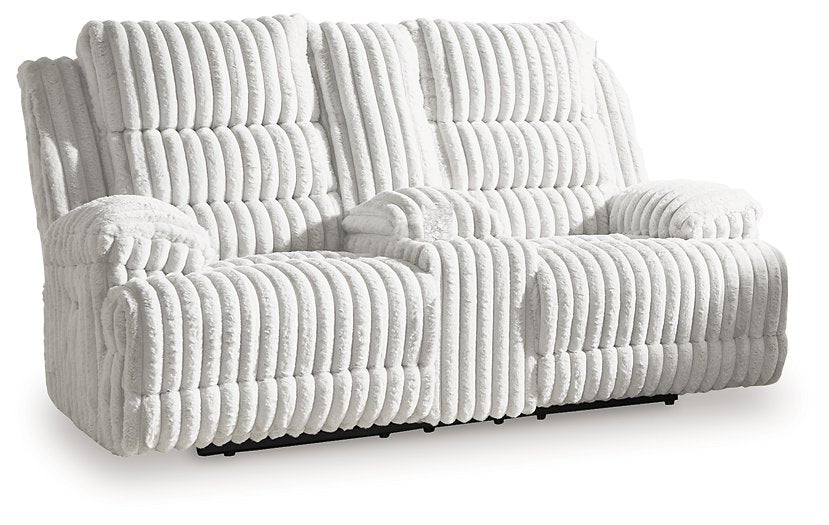 Rhines Falls Power Reclining Loveseat with Console - Ideal Furniture (Fresno,CA) 