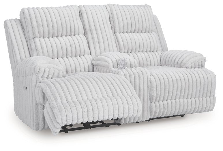 Rhines Falls Power Reclining Loveseat with Console - Ideal Furniture (Fresno,CA) 