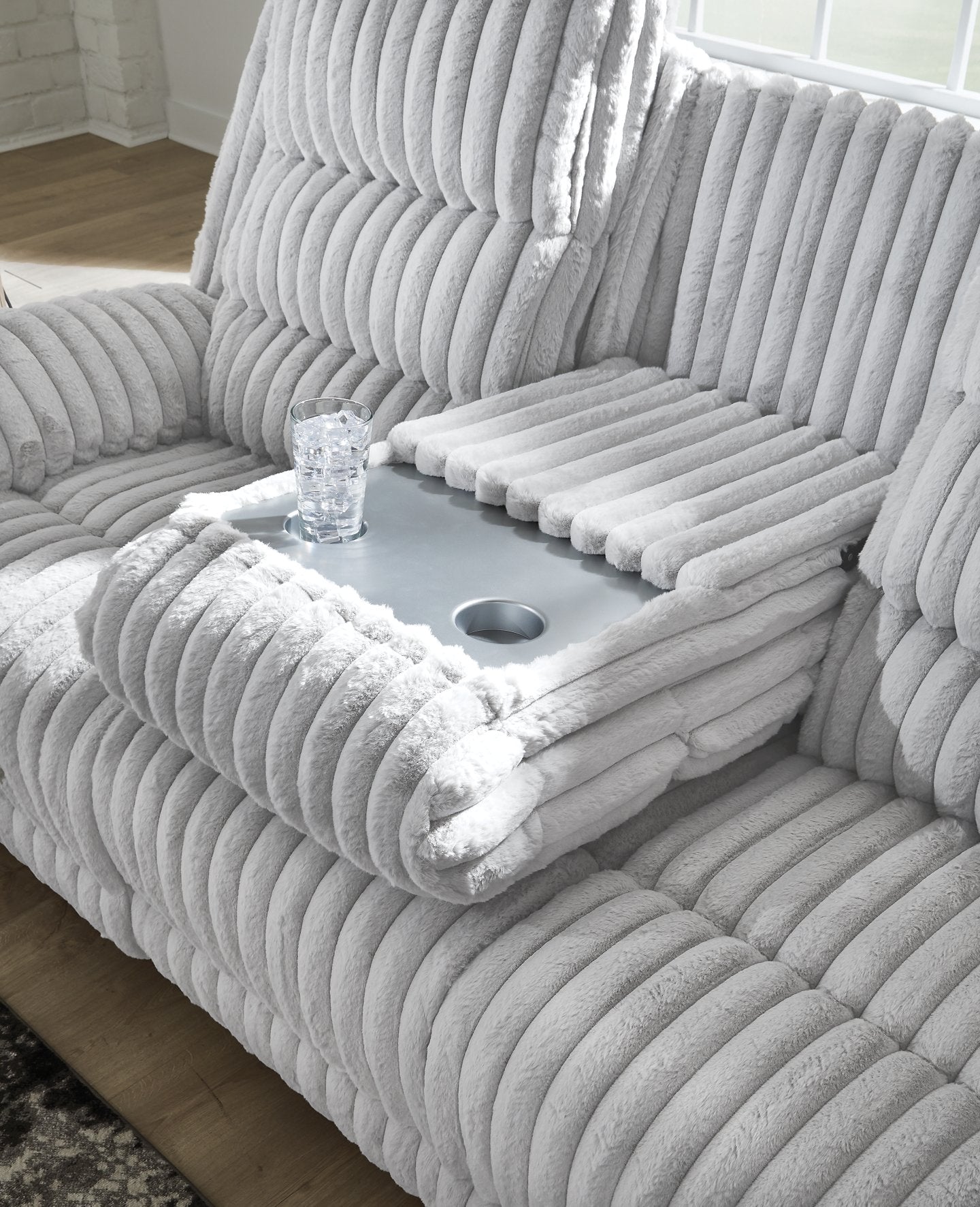 Rhines Falls Power Reclining Sofa with Drop Down Table - Ideal Furniture (Fresno,CA) 