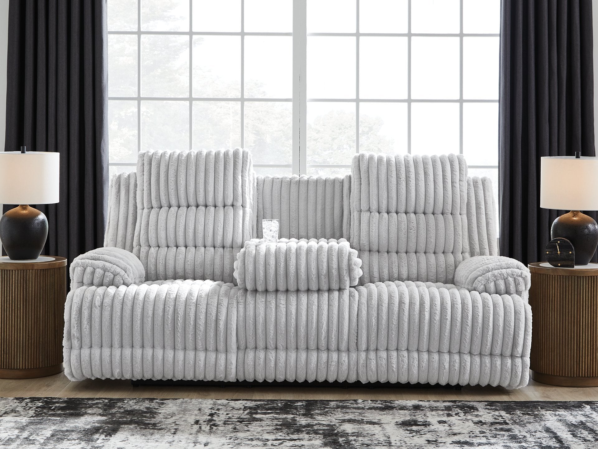 Rhines Falls Power Reclining Sofa with Drop Down Table - Ideal Furniture (Fresno,CA) 