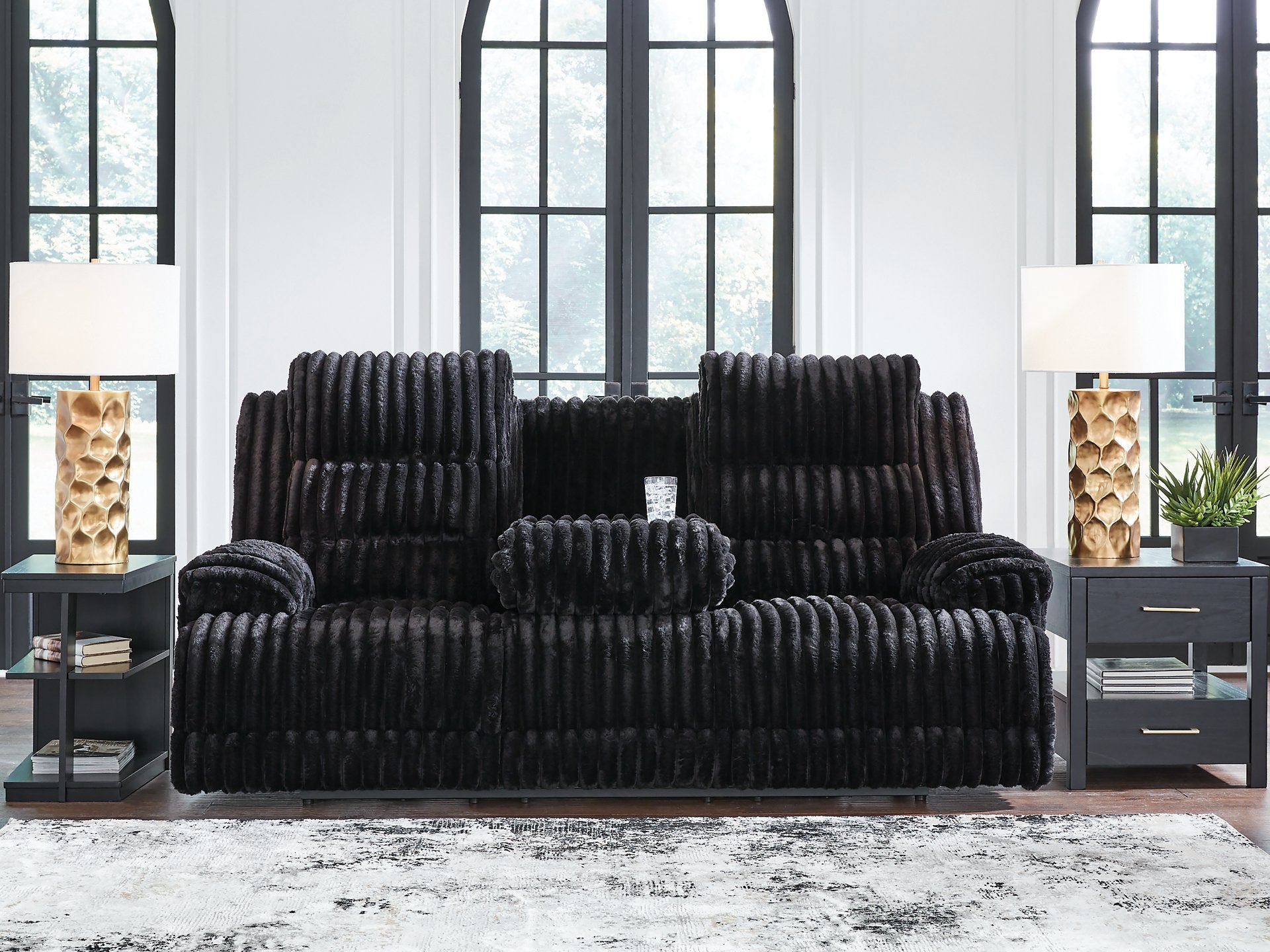 Rhine Falls Power Reclining Sofa with Drop Down Table - Ideal Furniture (Fresno,CA) 