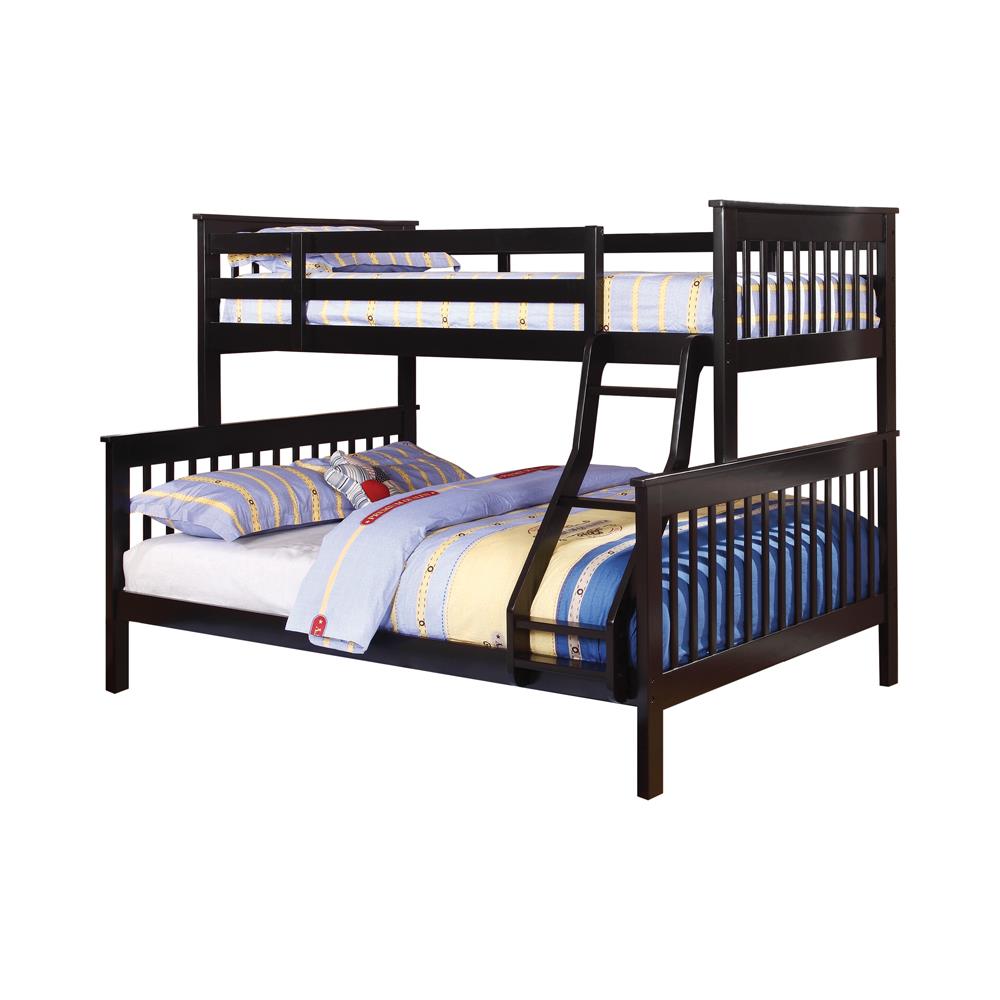 Chapman Full Over Full & Twin Over Full Bunk Bed Black & White - Ideal Furniture (Fresno,CA) 