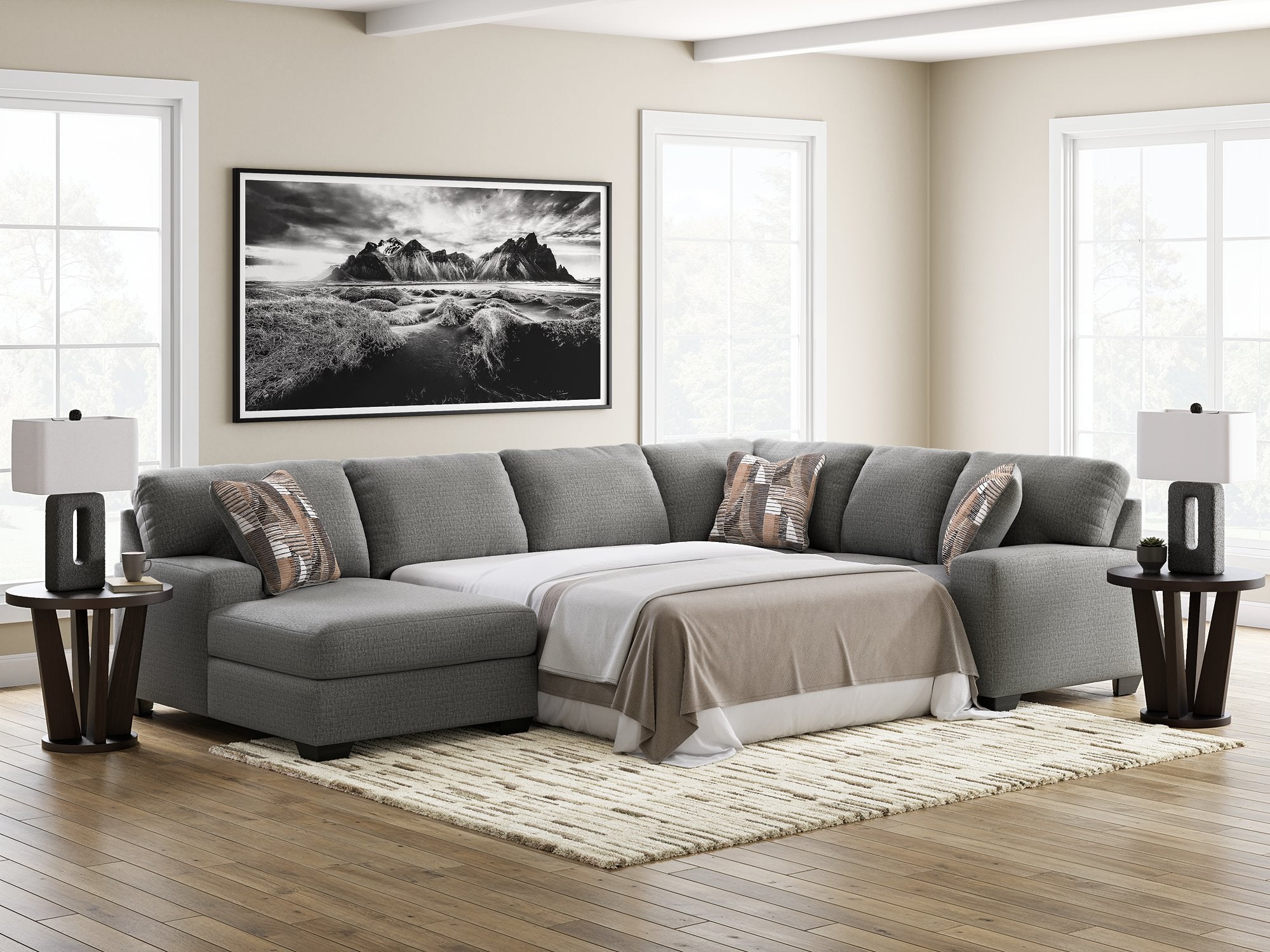Clarington Sleeper Sectional with Chaise - Ideal Furniture (Fresno,CA) 