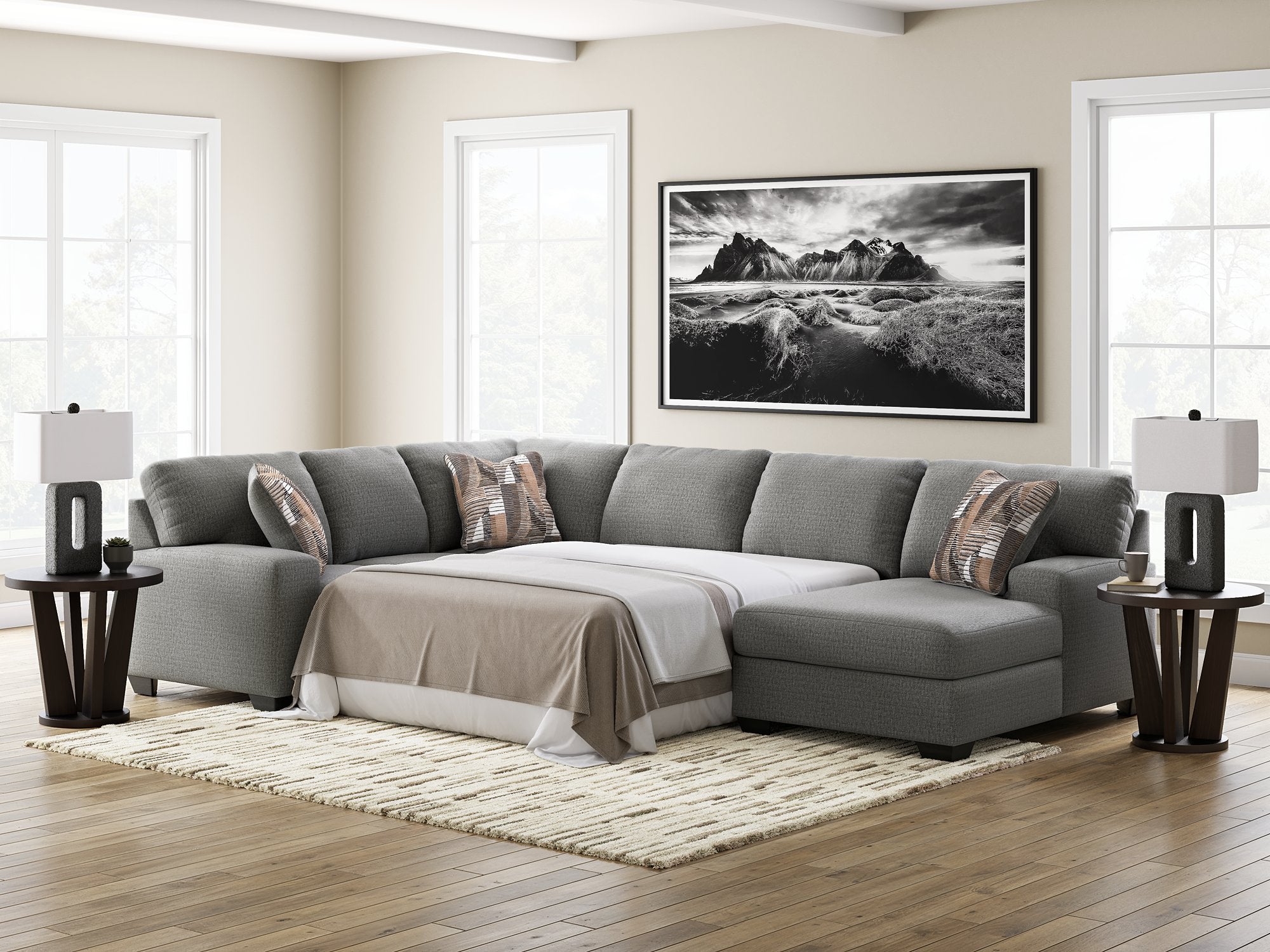 Clarington Sleeper Sectional with Chaise - Ideal Furniture (Fresno,CA) 