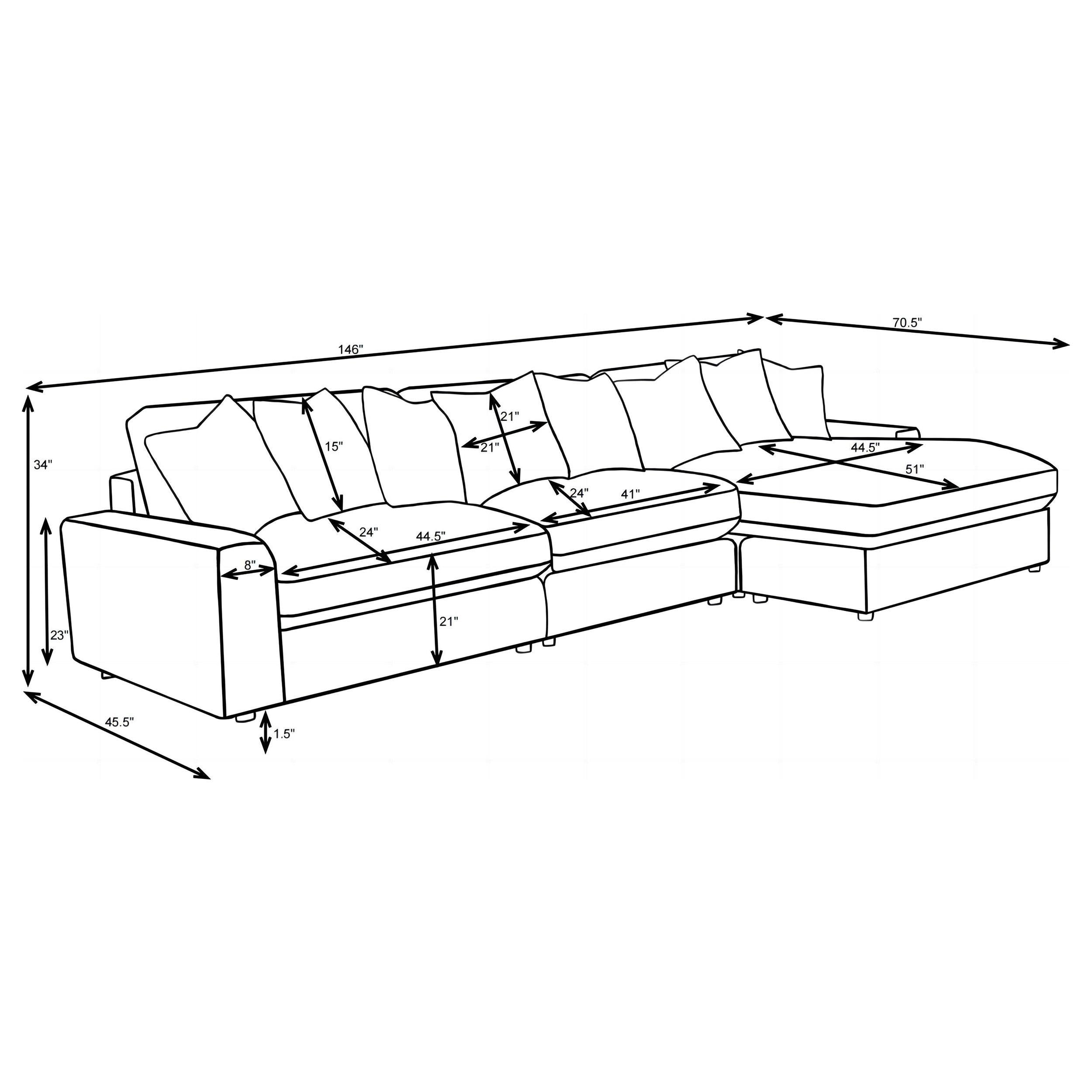Blaine Upholstered Reversible Chaise Sectional Sofa - Ideal Furniture (Fresno,CA) 
