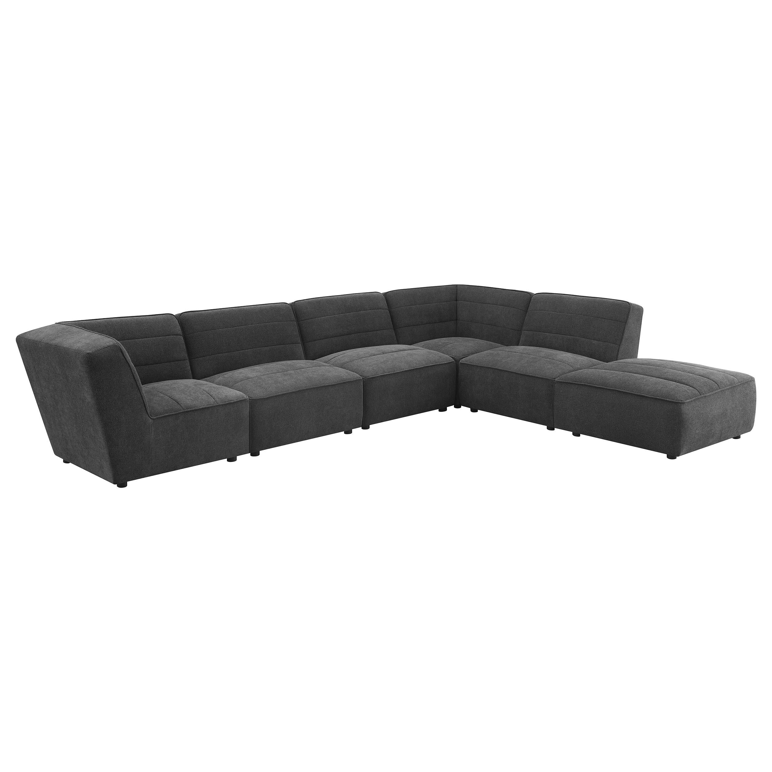 Sunny Upholstered 6-piece Modular Sectional Dark Charcoal - Ideal Furniture (Fresno,CA) 