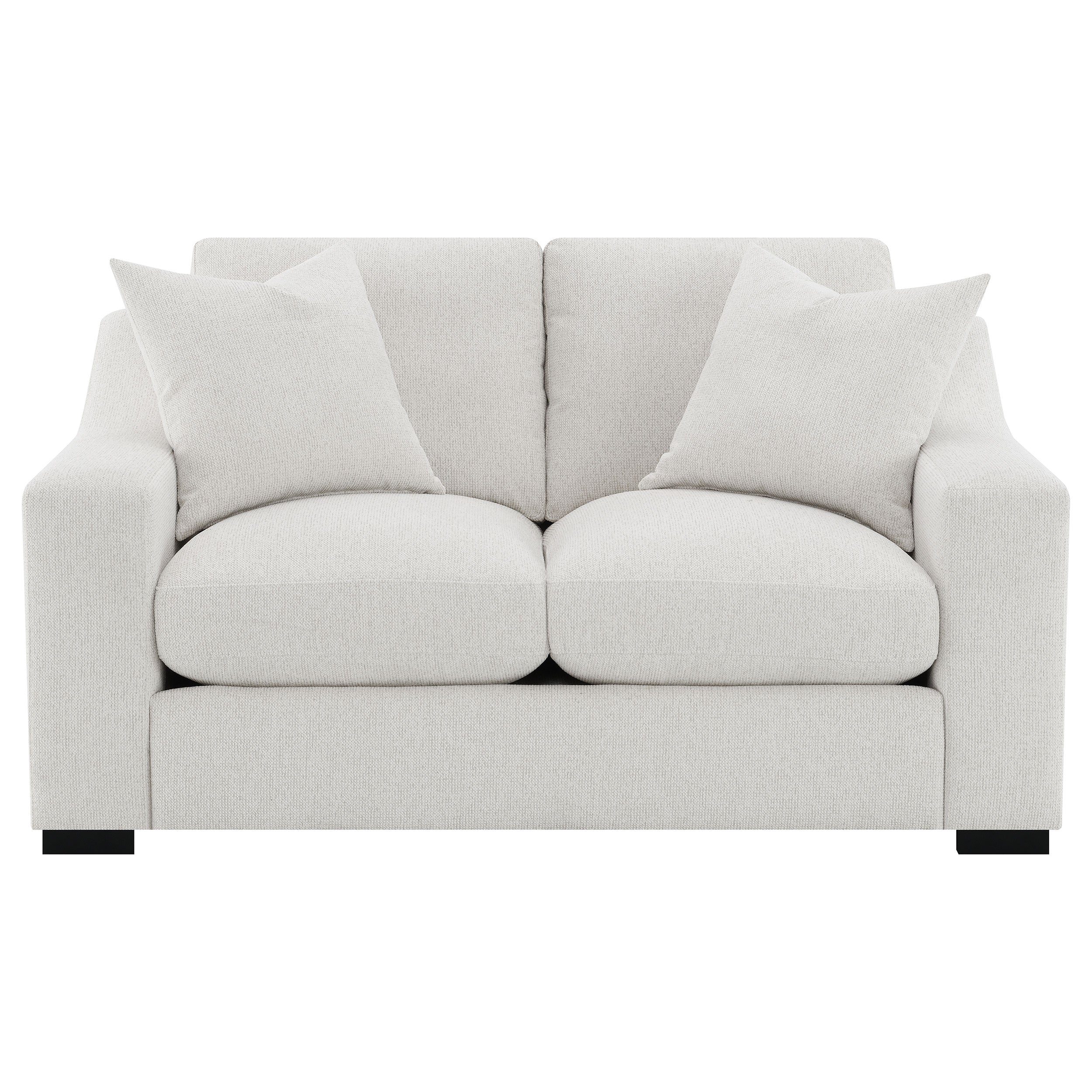 Ashlyn Upholstered Sloped Arms Loveseat White